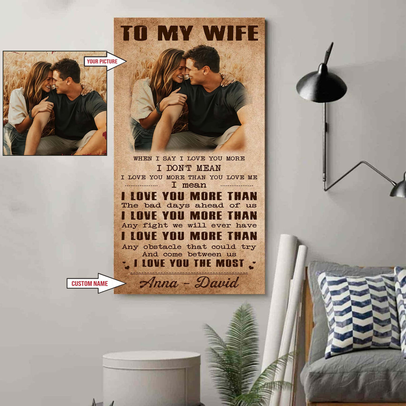 Samurai Poster Canvas To My Wife When I Say I Love You More - I Love You The Most Gift For Your Wife