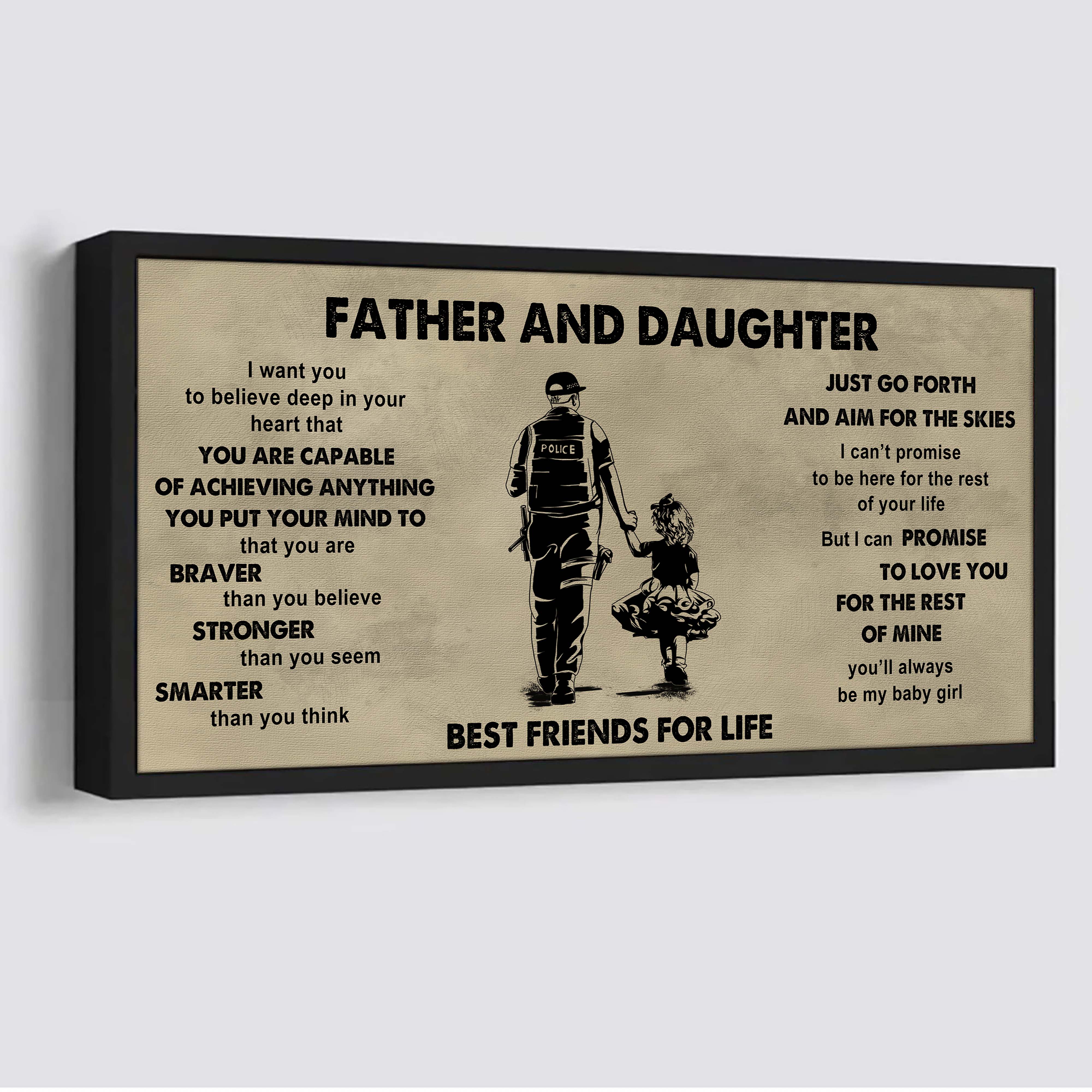 DRB Father And Daughter Best Friends For Life - That You Are Braver Than You Believe Poster Canvas Gift For Daughter From Father