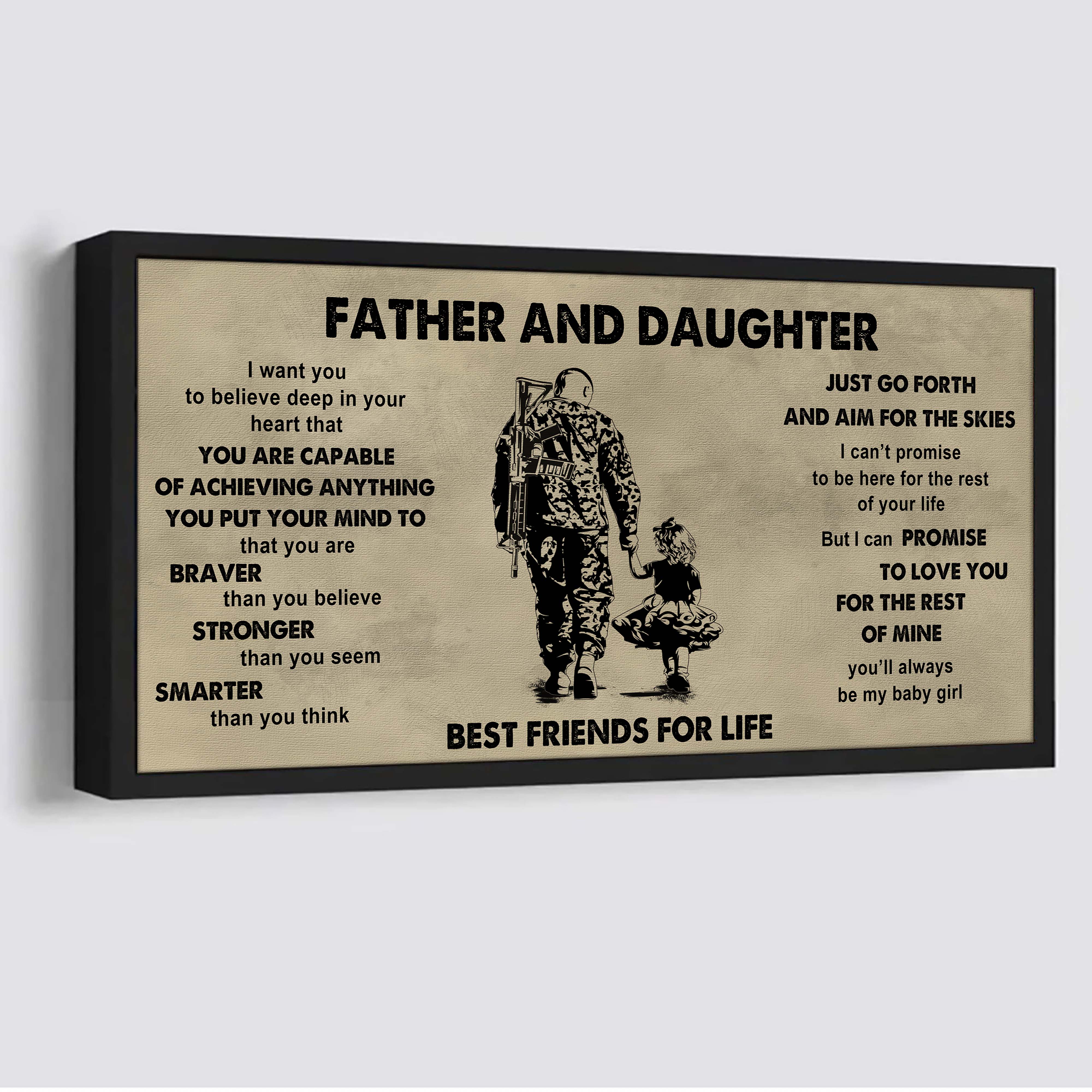 DRB Father And Daughter Best Friends For Life - That You Are Braver Than You Believe Poster Canvas Gift For Daughter From Father