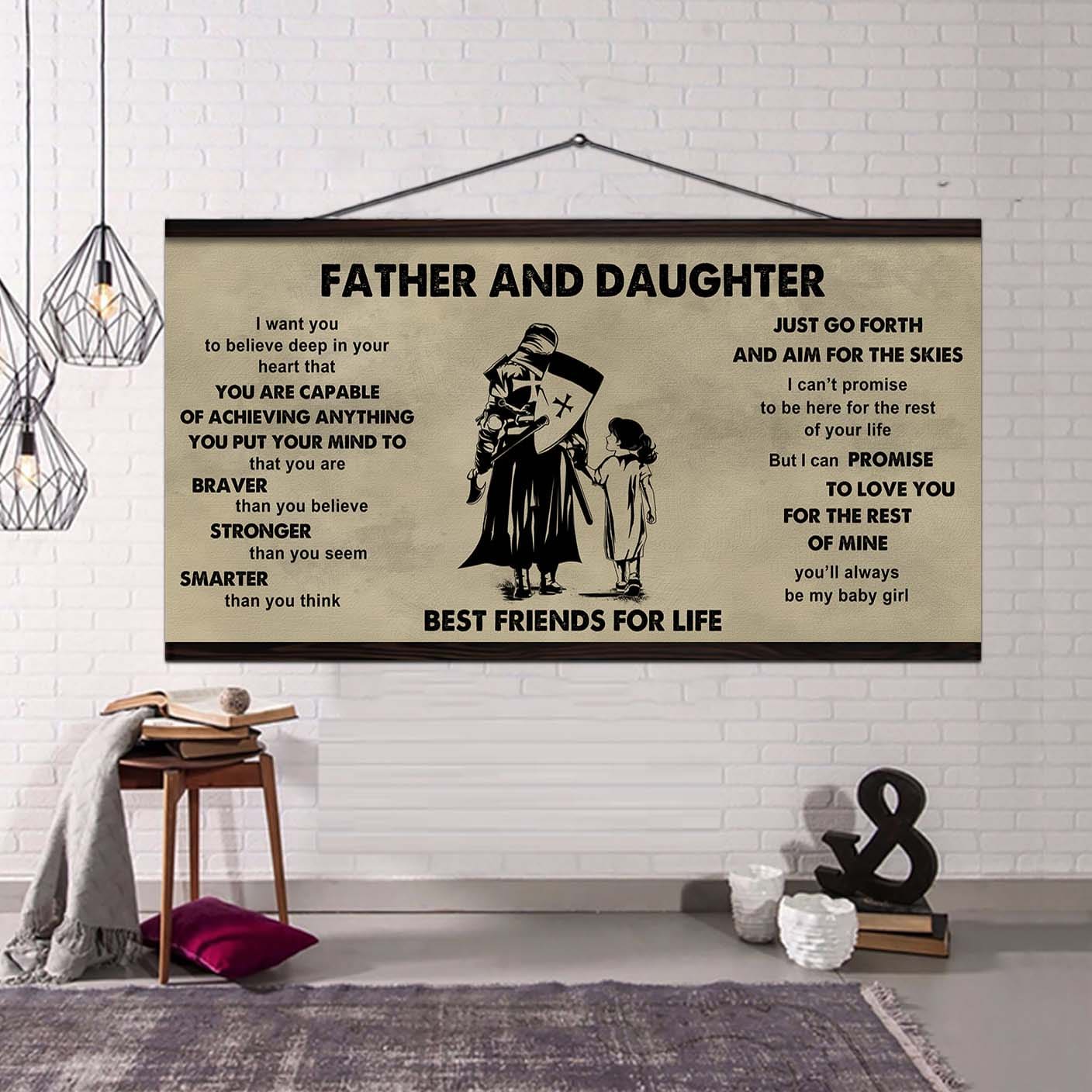 DRB Father And Daughter Best Friends For Life - That You Are Braver Than You Believe Poster Canvas Gift For Daughter From Father