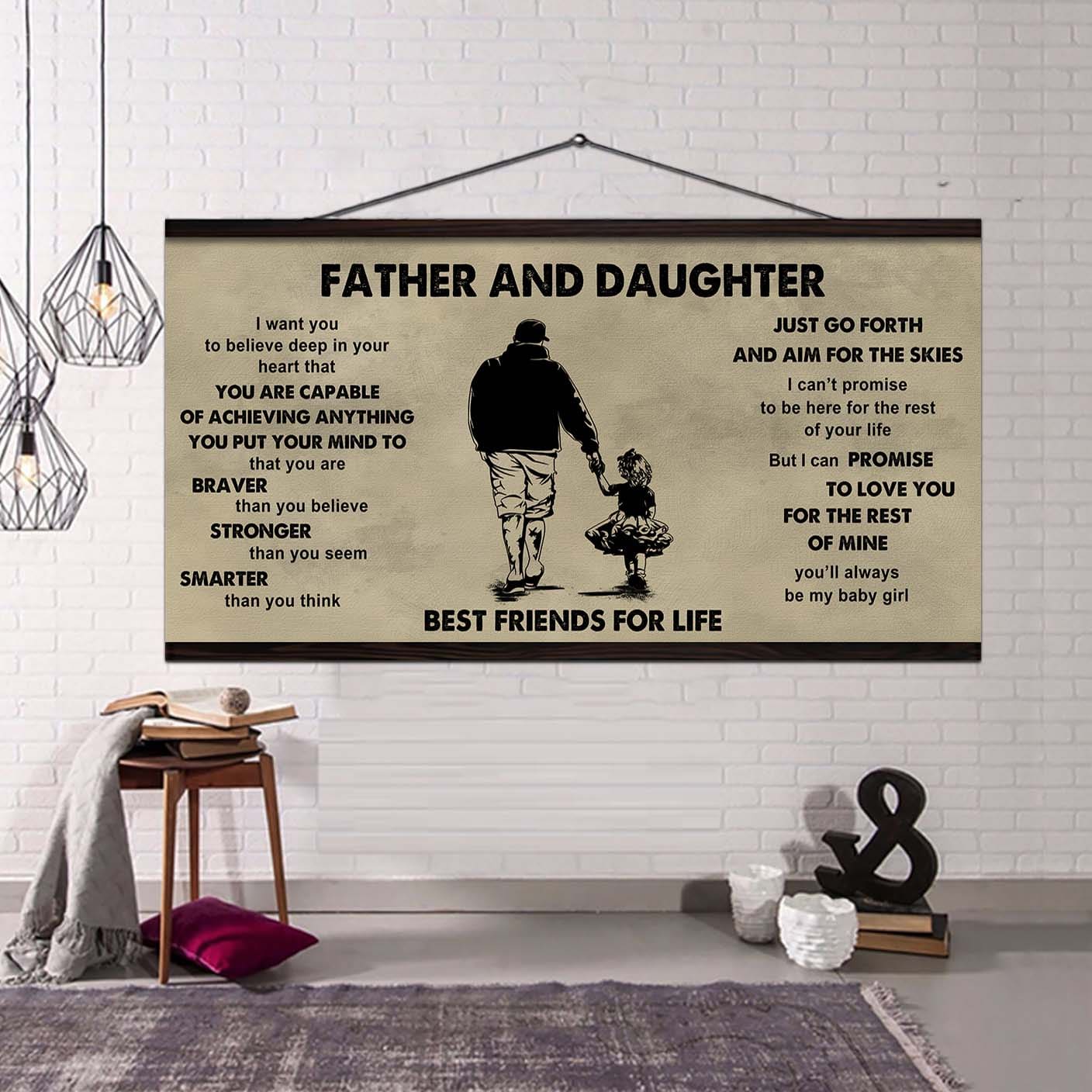 DRB Father And Daughter Best Friends For Life - That You Are Braver Than You Believe Poster Canvas Gift For Daughter From Father