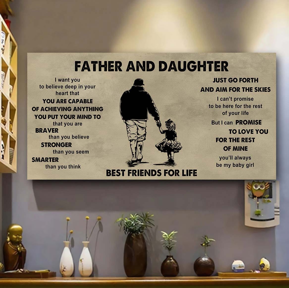DRB Father And Daughter Best Friends For Life - That You Are Braver Than You Believe Poster Canvas Gift For Daughter From Father
