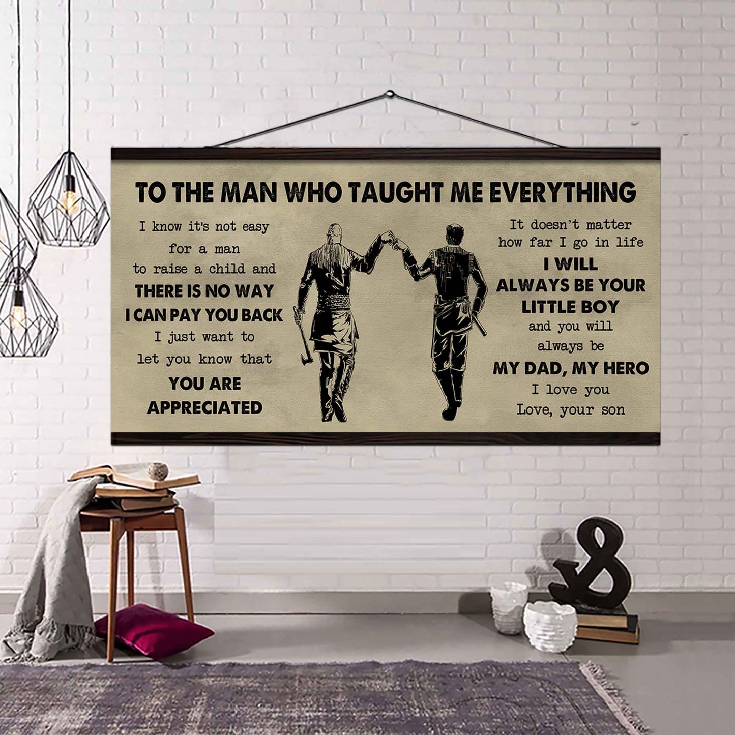 DRB Poster Horizontal Canvas To My DRB Dad I Know It's Not Easy To Raise A Child I Will Always Be Your Little Boy Gift From Son To Dad