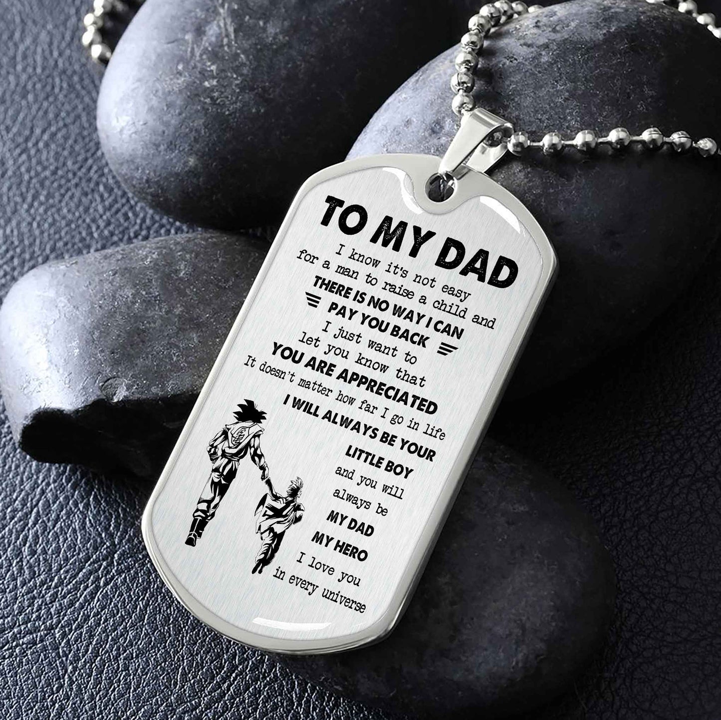 Viking Millitary Chain 18K Gold Plated To My Dad I Know It's Not Easy - I Will Always Be Your Little Boy Gift From Son To Dad Father's Day Gift