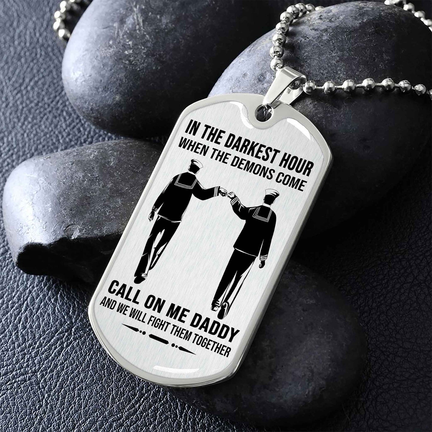 DRB GK Military Chain Silver Plated 18K Gold Plated Call On Me Daddy Gift For Your Dad