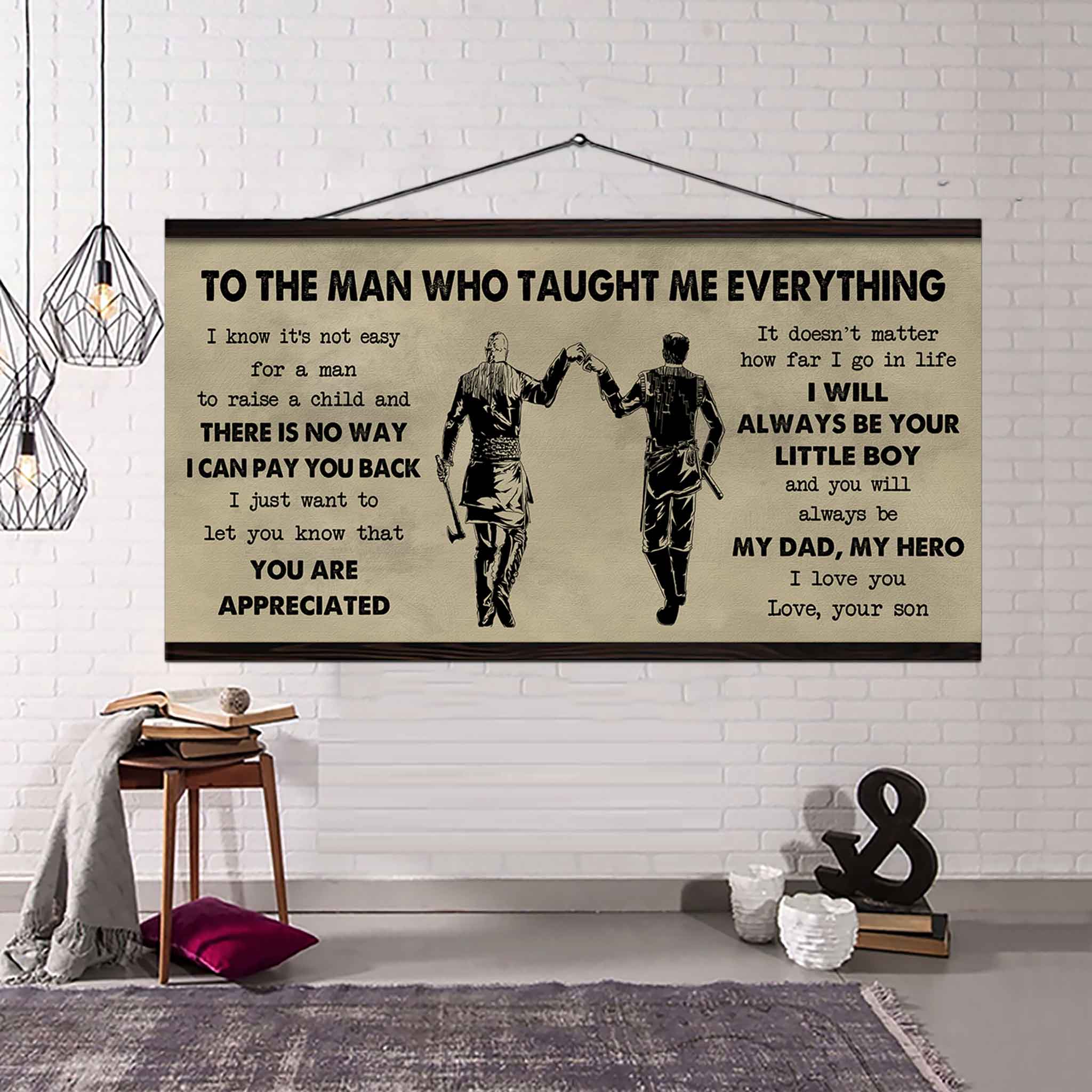 DRB Poster Horizontal Canvas To My DRB Dad I Know It's Not Easy To Raise A Child I Will Always Be Your Little Boy Gift From Son To Dad