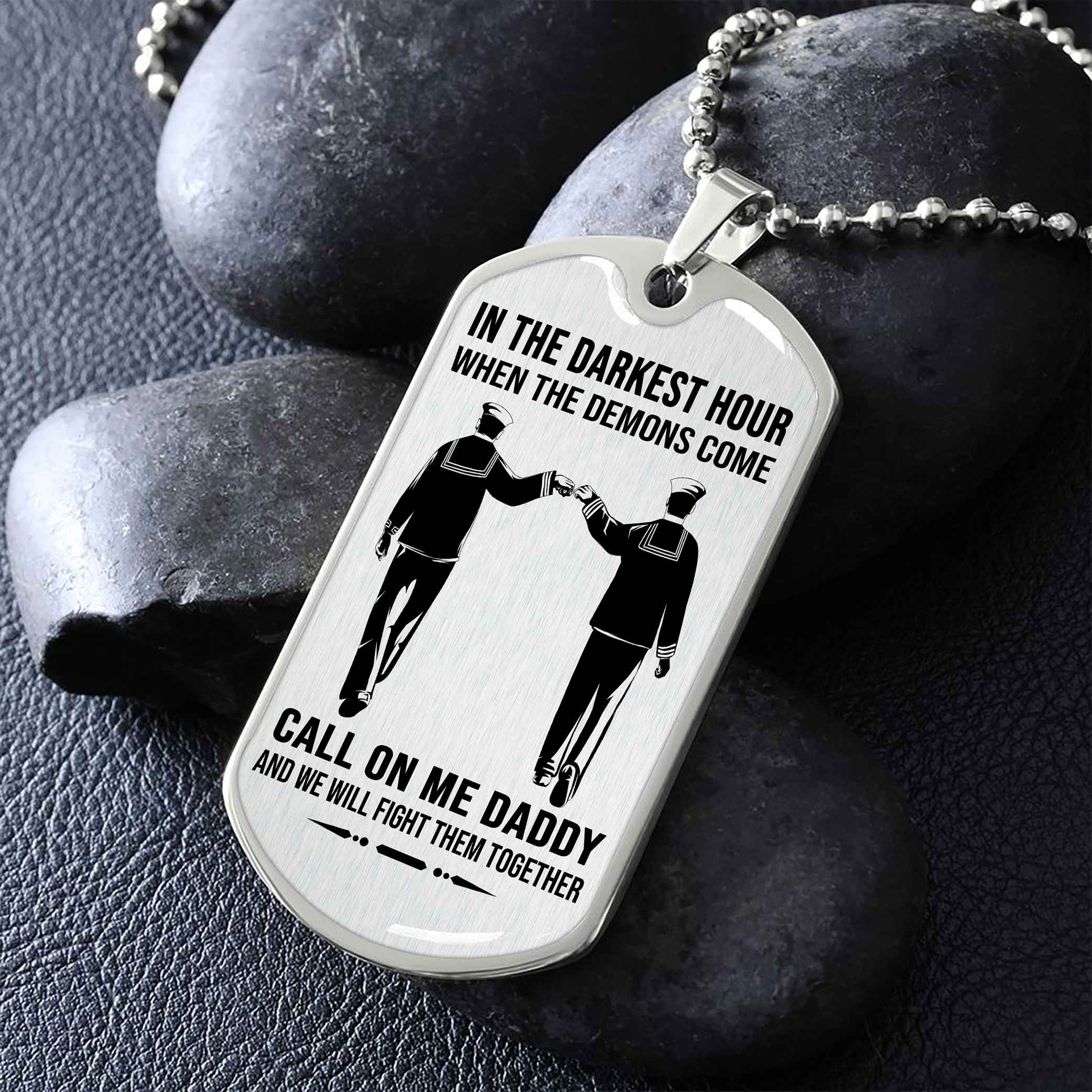 DRB Military Chain Silver Plated 18K Gold Plated Call On Me Daddy Gift For Your Dad