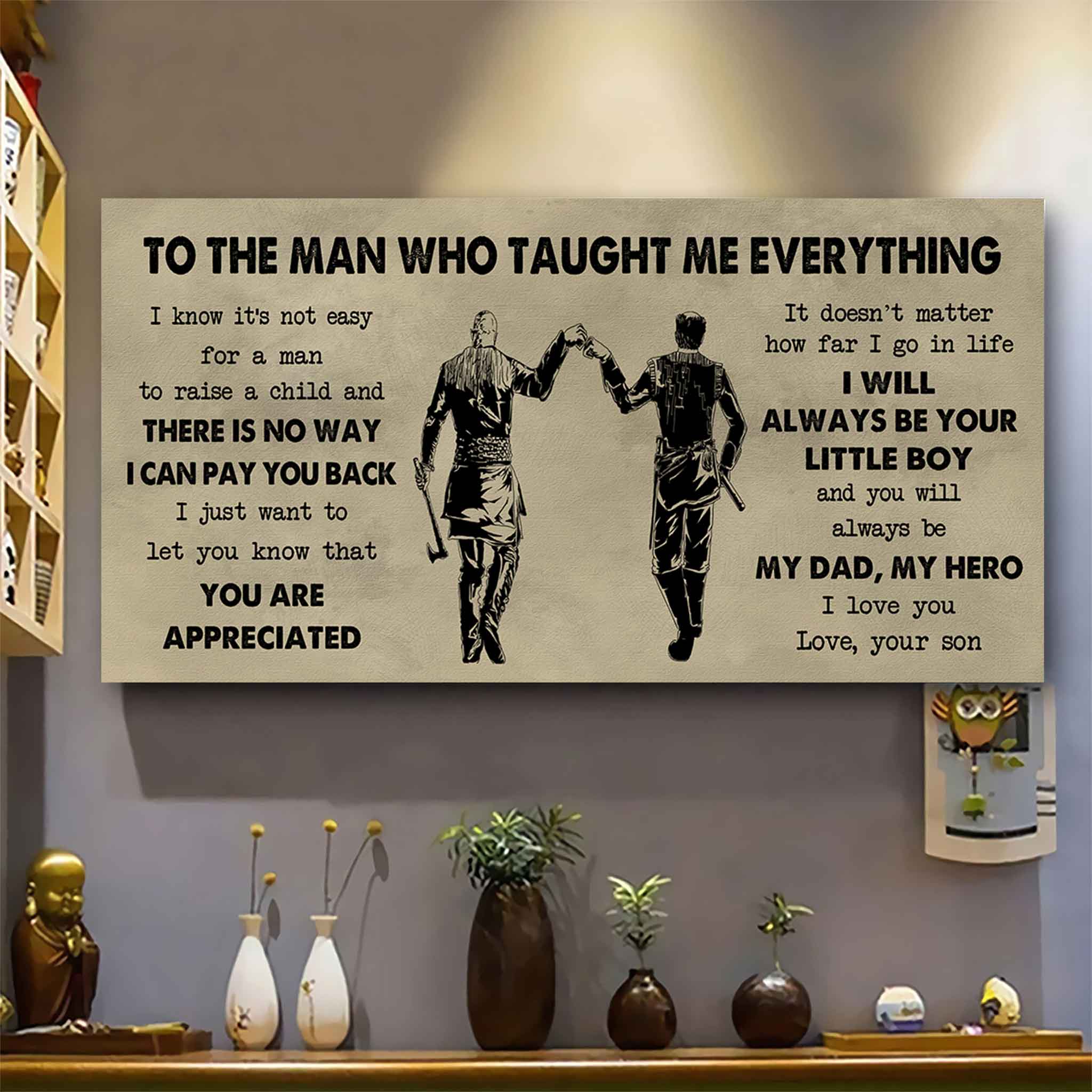 DRB Poster Horizontal Canvas To My DRB Dad I Know It's Not Easy To Raise A Child I Will Always Be Your Little Boy Gift From Son To Dad