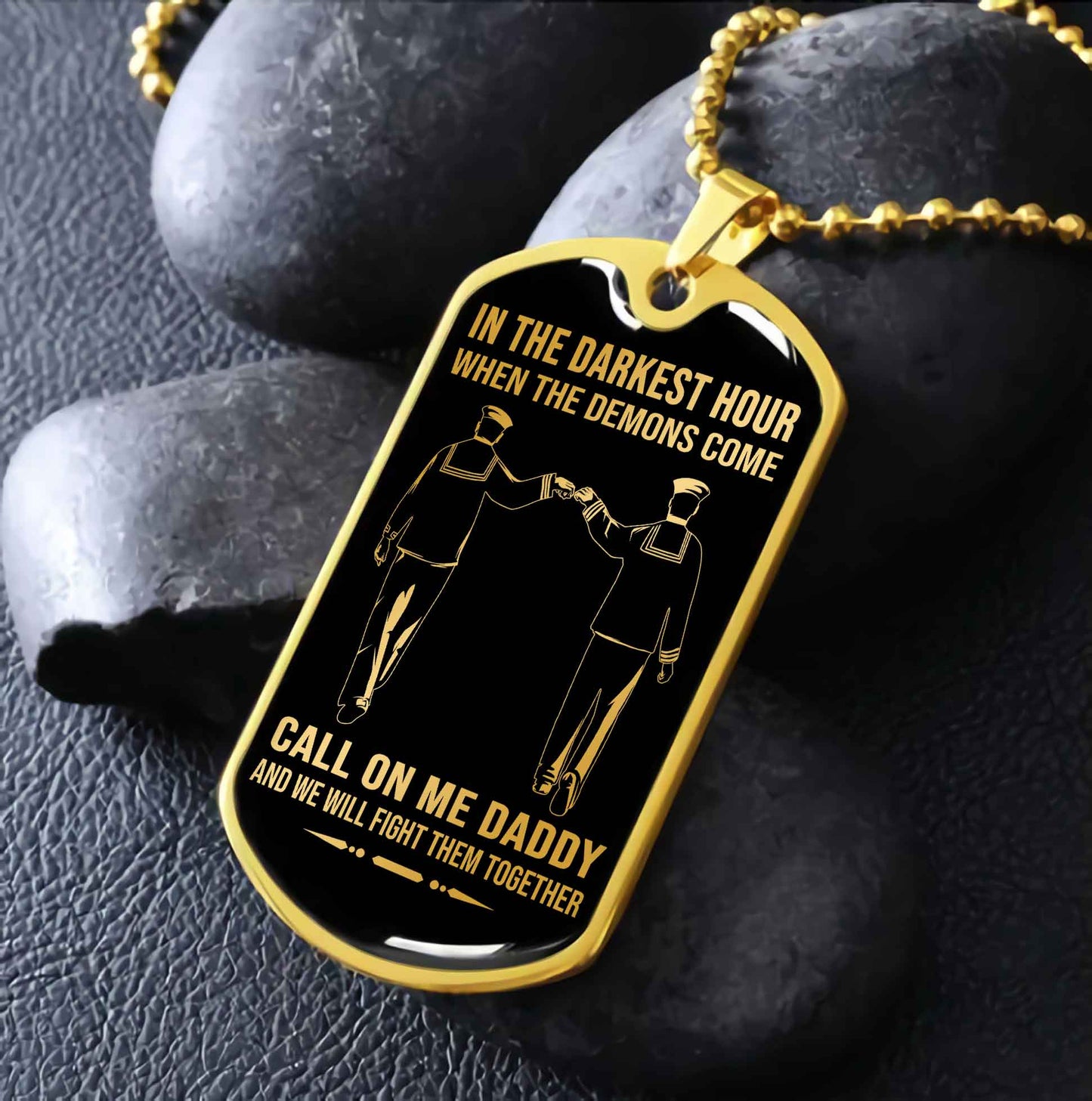 DRB GK Military Chain Silver Plated 18K Gold Plated Call On Me Daddy Gift For Your Dad