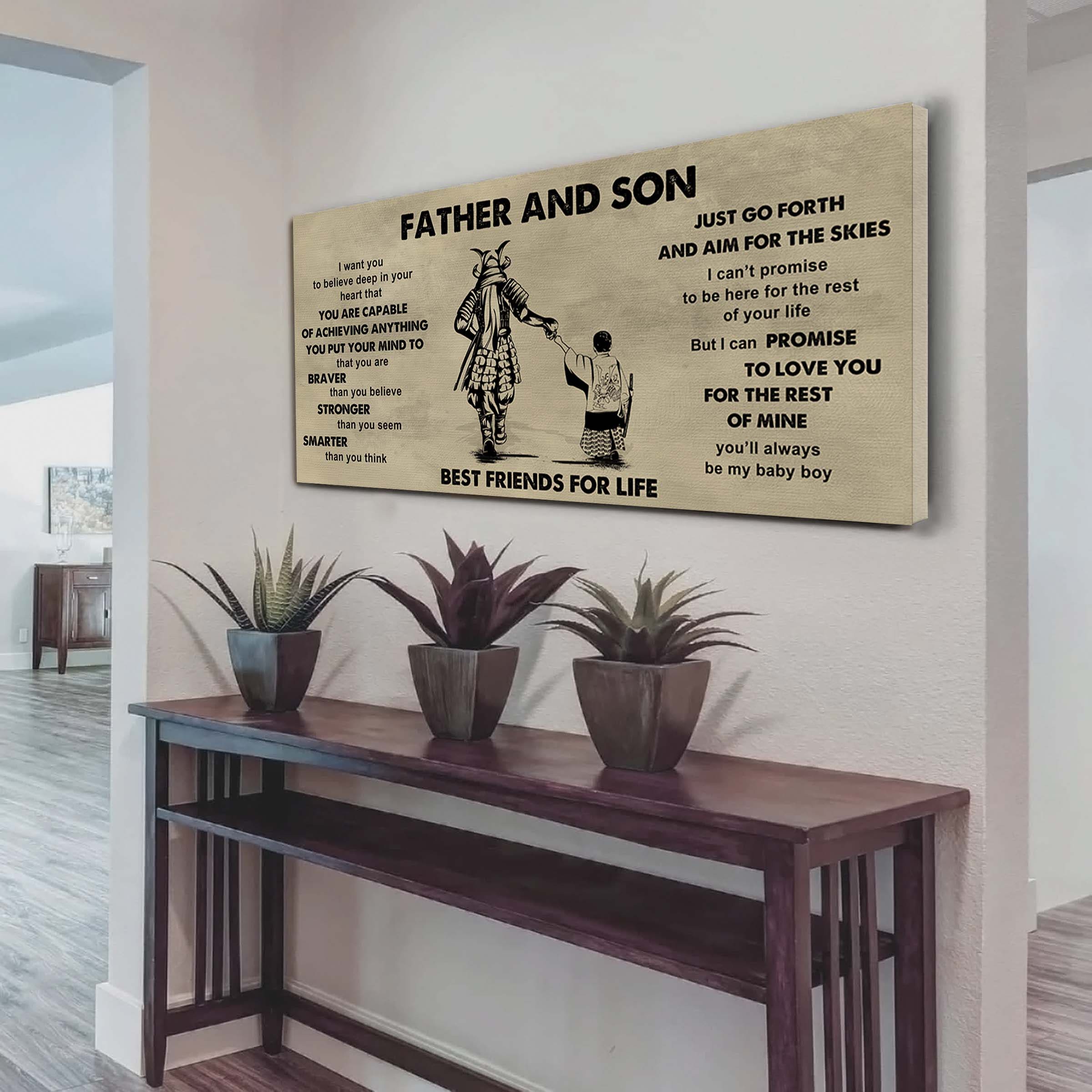 Vikings Father And Son Best Friends For Life - That You Are Braver Than You Believe Poster Canvas Gift For Son From Father