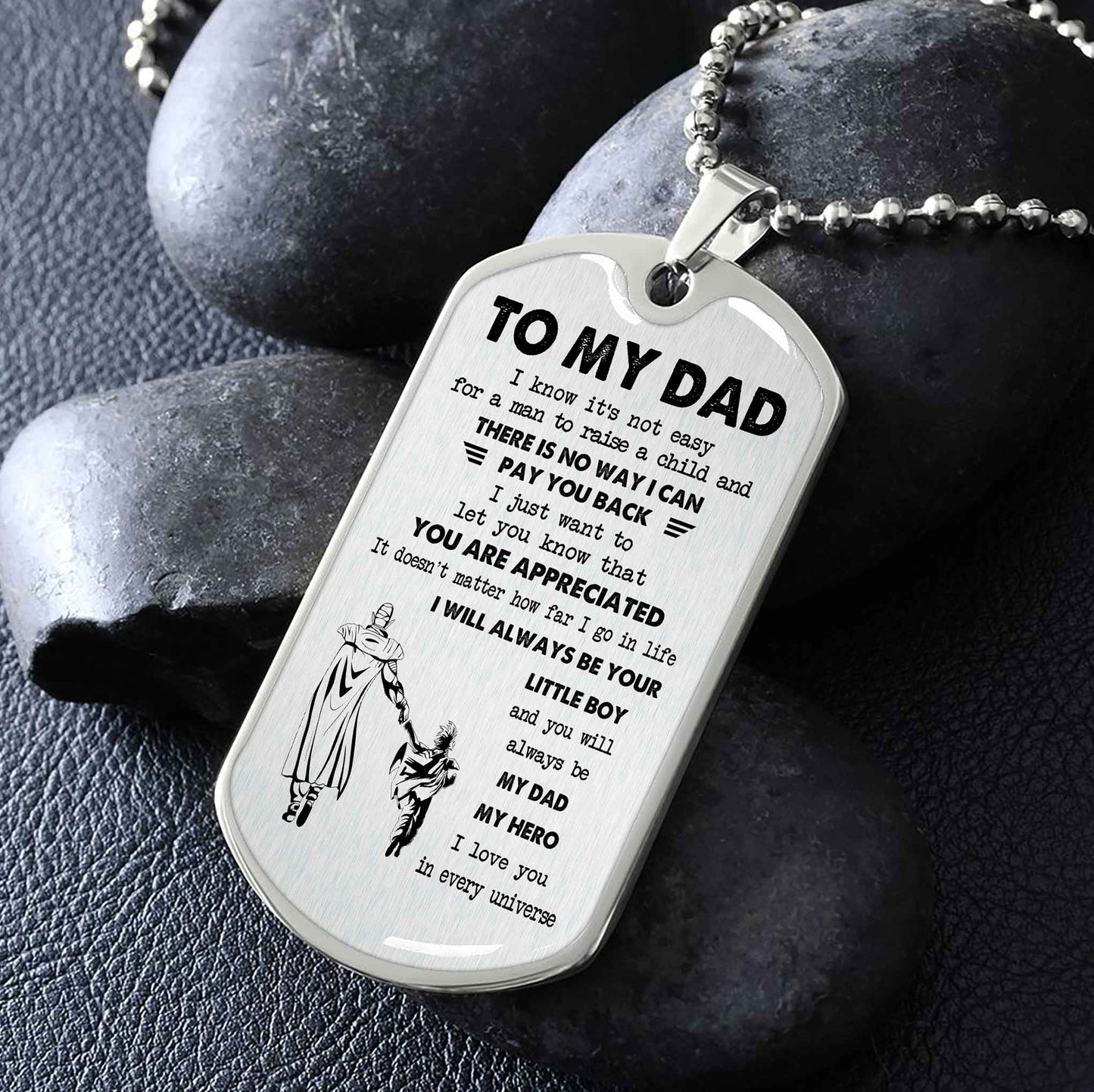 Viking Millitary Chain 18K Gold Plated To My Dad I Know It's Not Easy - I Will Always Be Your Little Boy Gift From Son To Dad Father's Day Gift