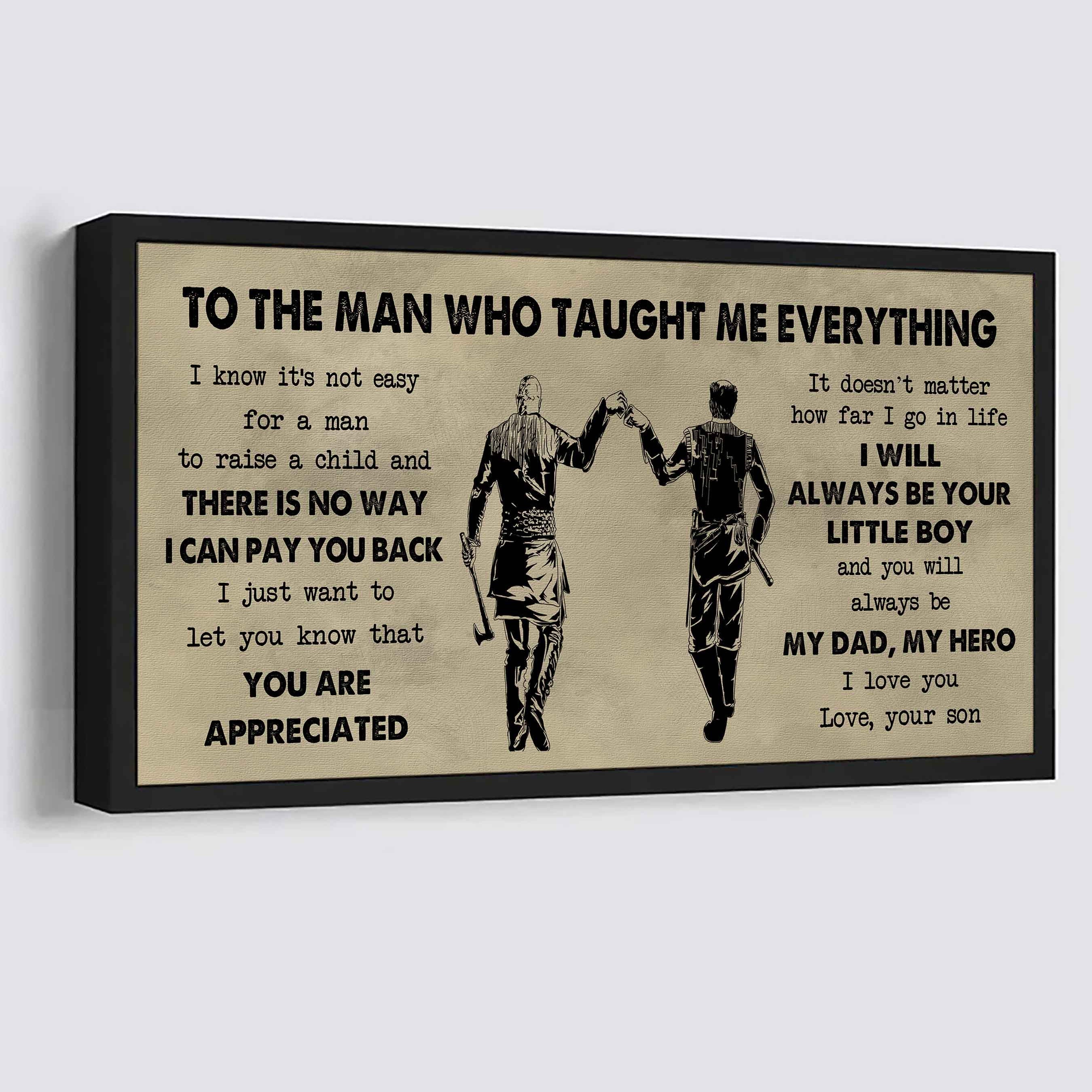 DRB Poster Horizontal Canvas To My DRB Dad I Know It's Not Easy To Raise A Child I Will Always Be Your Little Boy Gift From Son To Dad