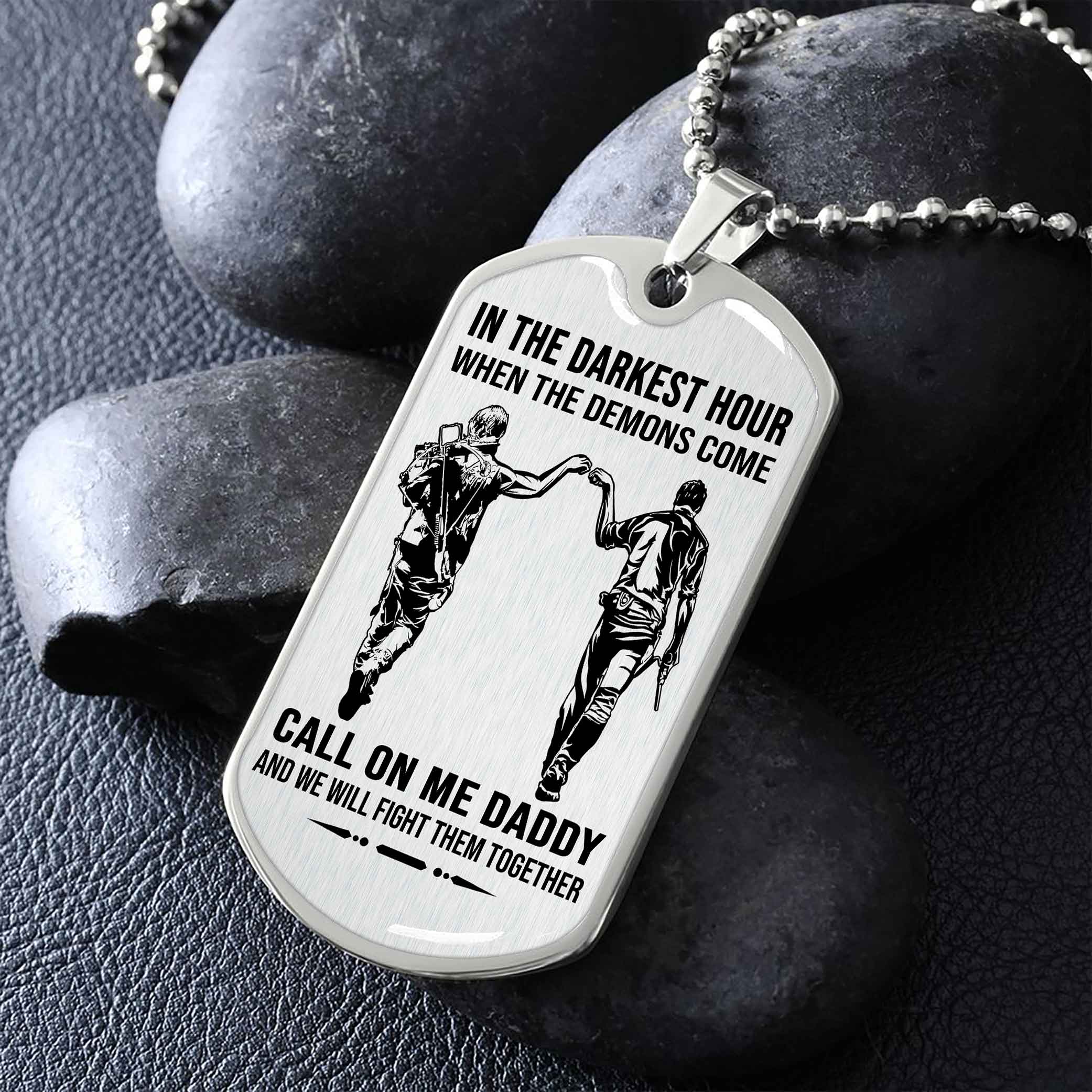 DRB Military Chain Silver Plated 18K Gold Plated Call On Me Daddy Gift For Your Dad