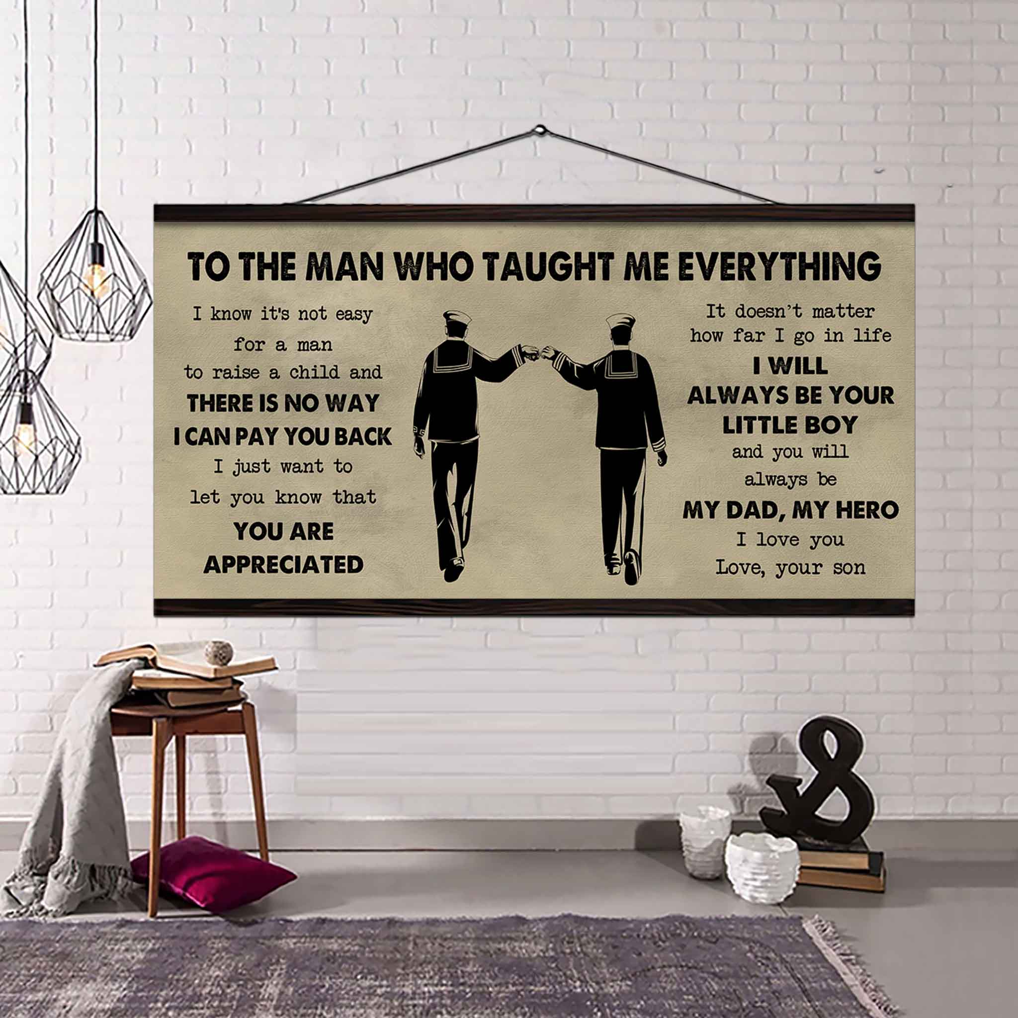 DRB Poster Horizontal Canvas To My DRB Dad I Know It's Not Easy To Raise A Child I Will Always Be Your Little Boy Gift From Son To Dad