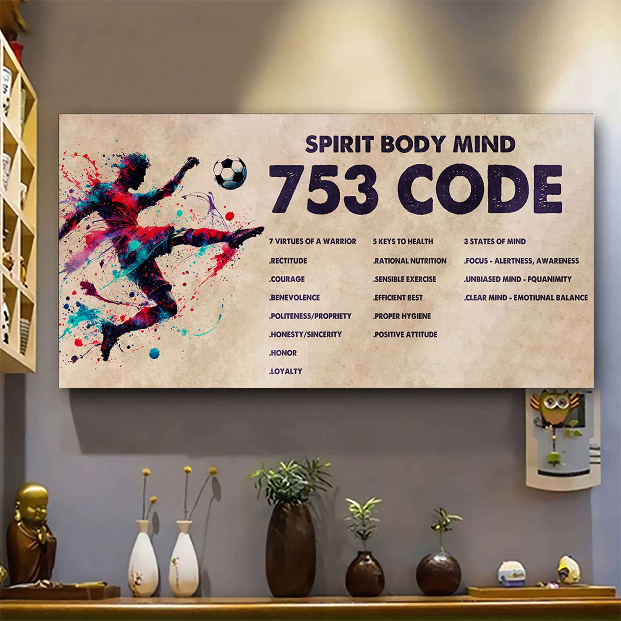 KNIGH TEAMPLAR Poster Canvas 7 5 3 Code Motivation Quotes