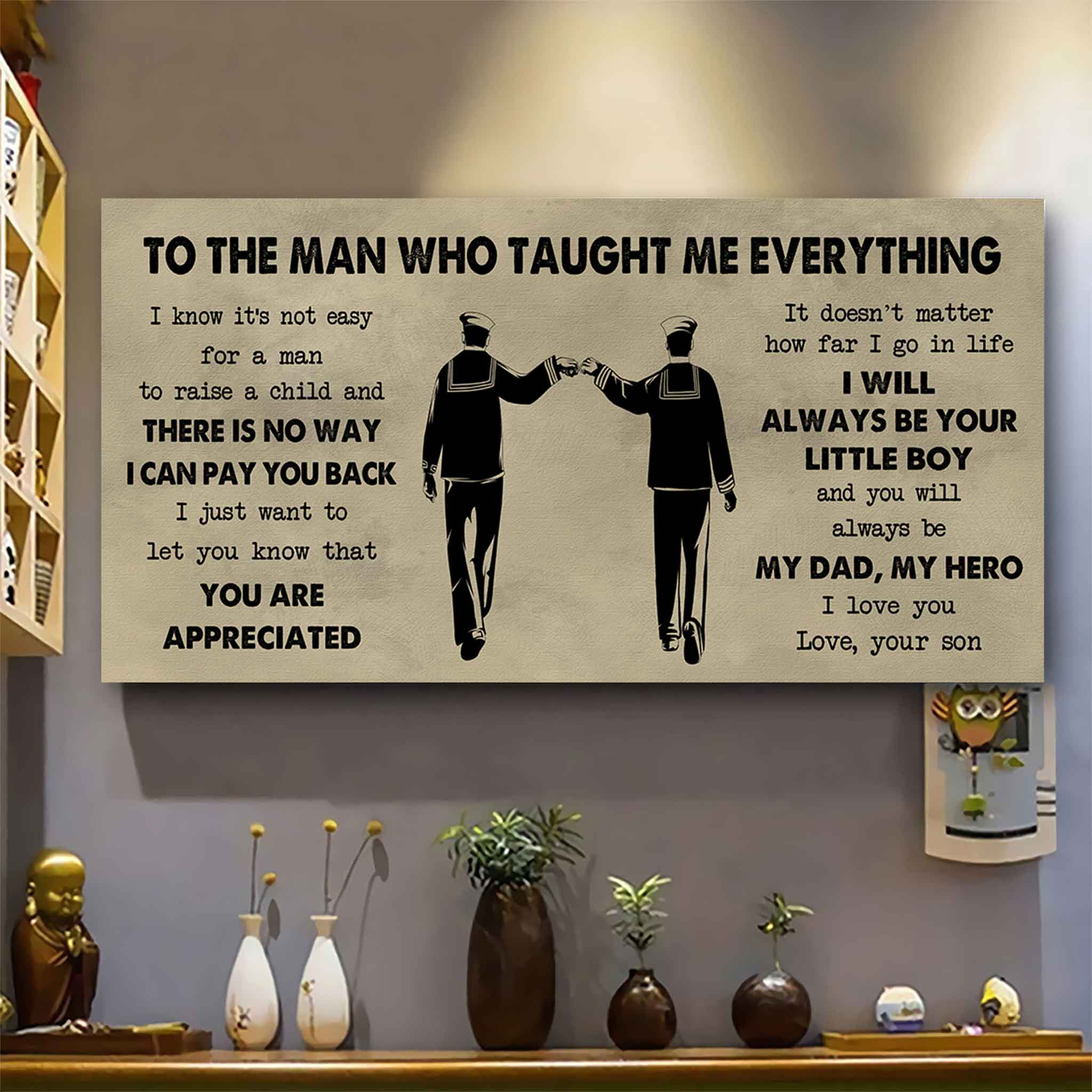 DRB Poster Horizontal Canvas To My DRB Dad I Know It's Not Easy To Raise A Child I Will Always Be Your Little Boy Gift From Son To Dad