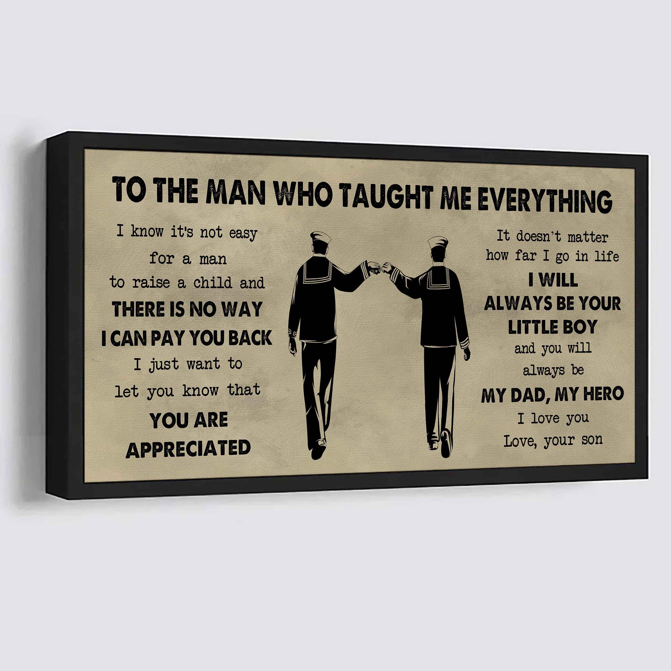 DRB Poster Horizontal Canvas To My DRB Dad I Know It's Not Easy To Raise A Child I Will Always Be Your Little Boy Gift From Son To Dad