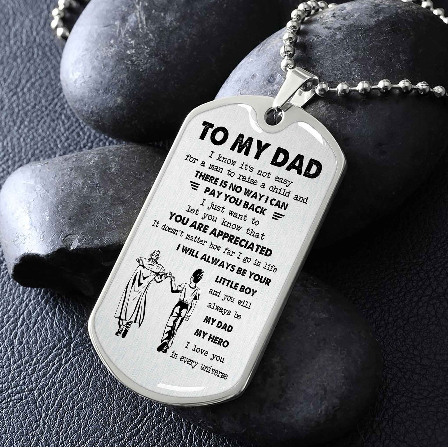 Viking Millitary Chain 18K Gold Plated To My Dad I Know It's Not Easy - I Will Always Be Your Little Boy Gift From Son To Dad Father's Day Gift
