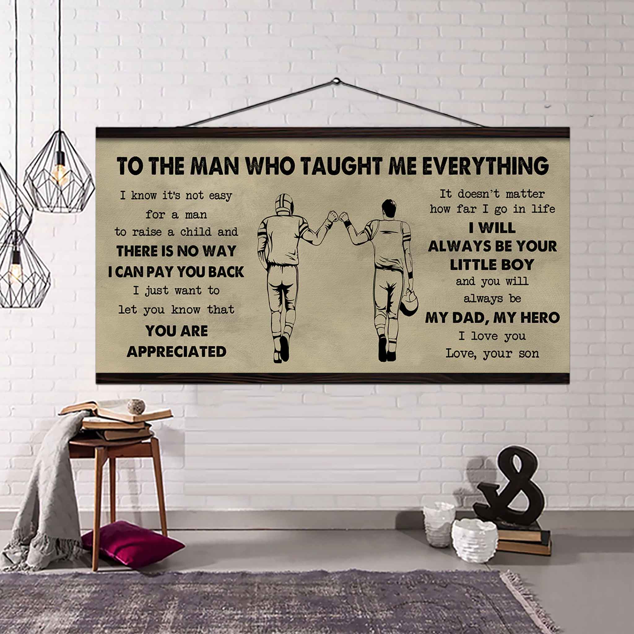 DRB Poster Horizontal Canvas To My DRB Dad I Know It's Not Easy To Raise A Child I Will Always Be Your Little Boy Gift From Son To Dad