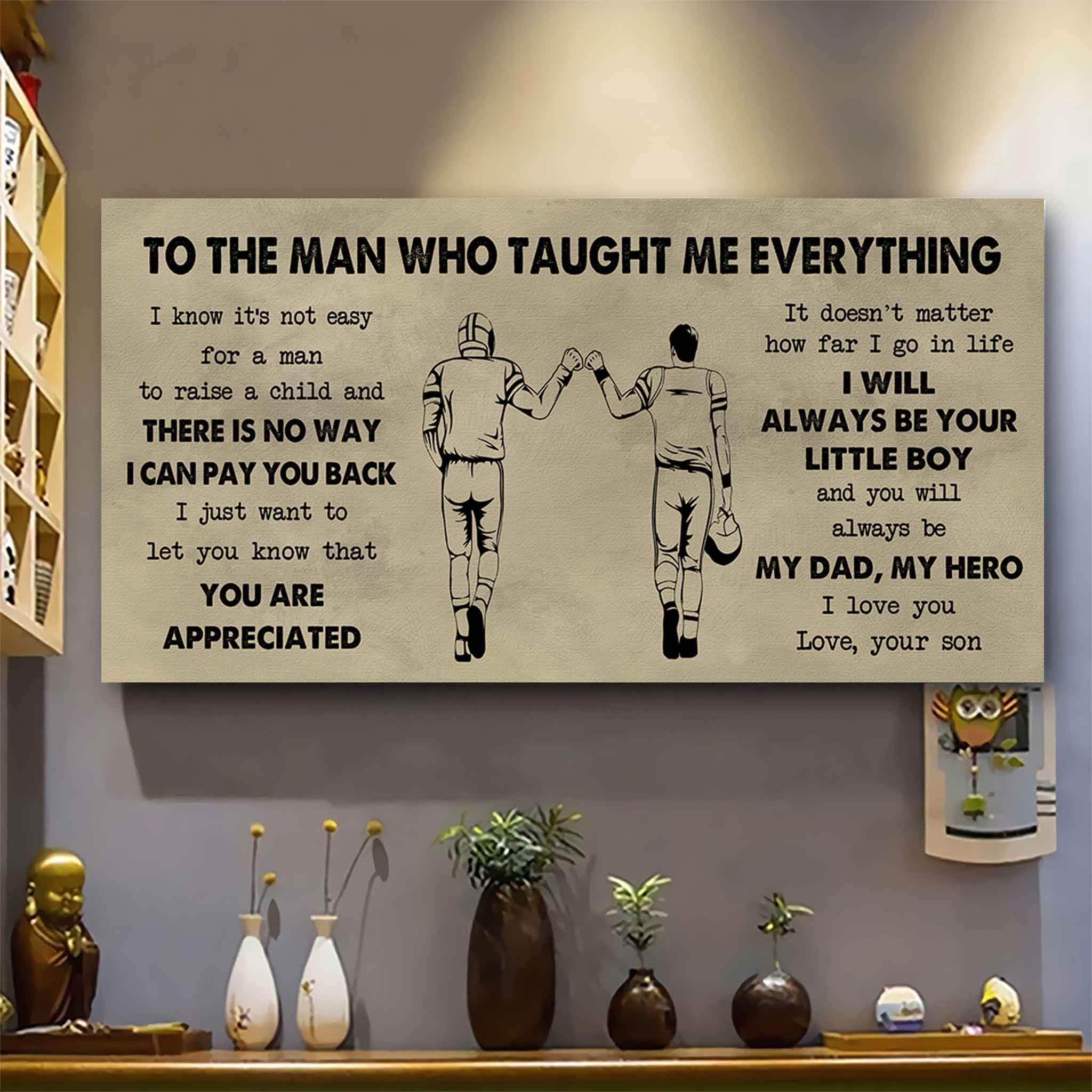 DRB Poster Horizontal Canvas To My DRB Dad I Know It's Not Easy To Raise A Child I Will Always Be Your Little Boy Gift From Son To Dad
