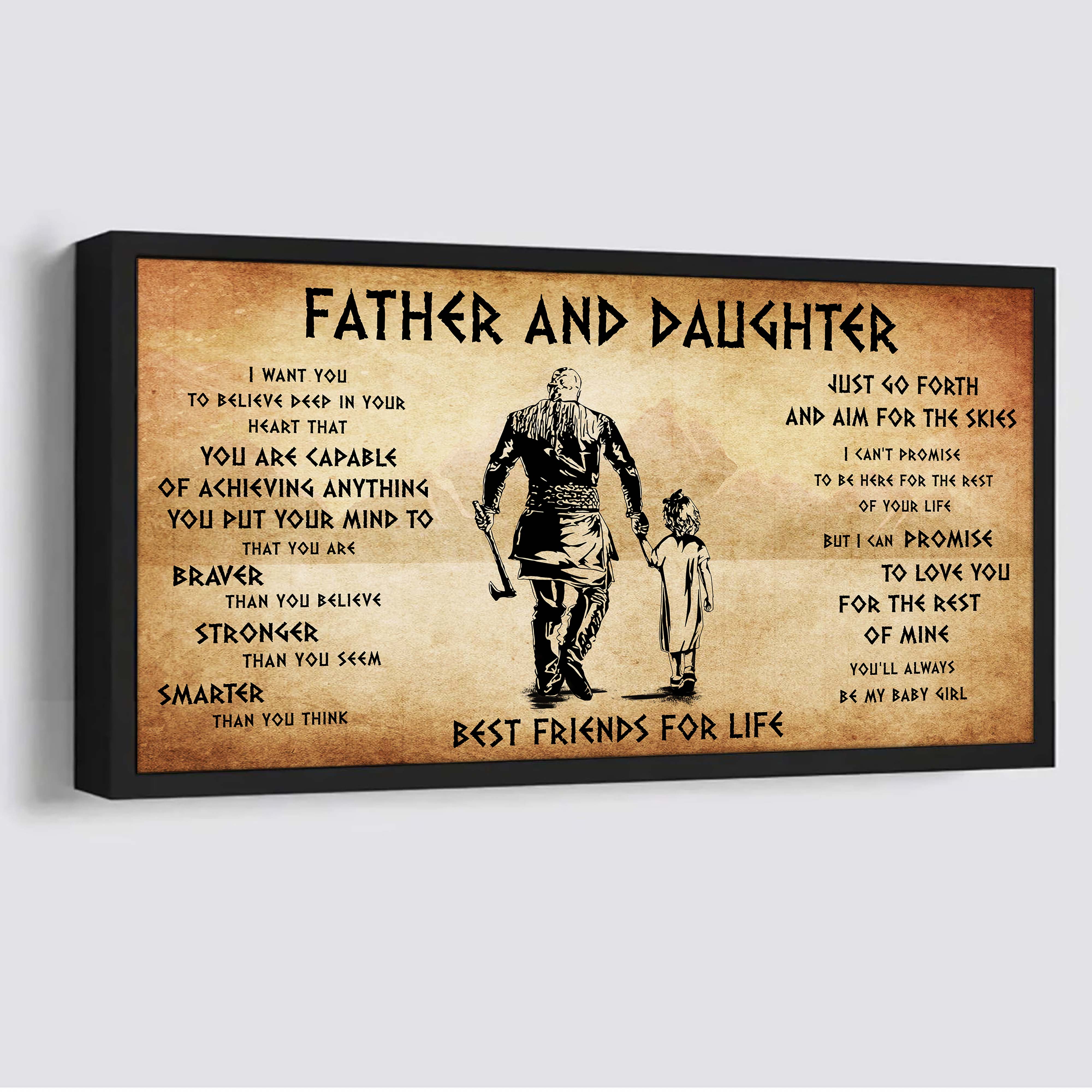 Vikings Father And Son Best Friends For Life - That You Are Braver Than You Believe Poster Canvas Gift For Son From Father