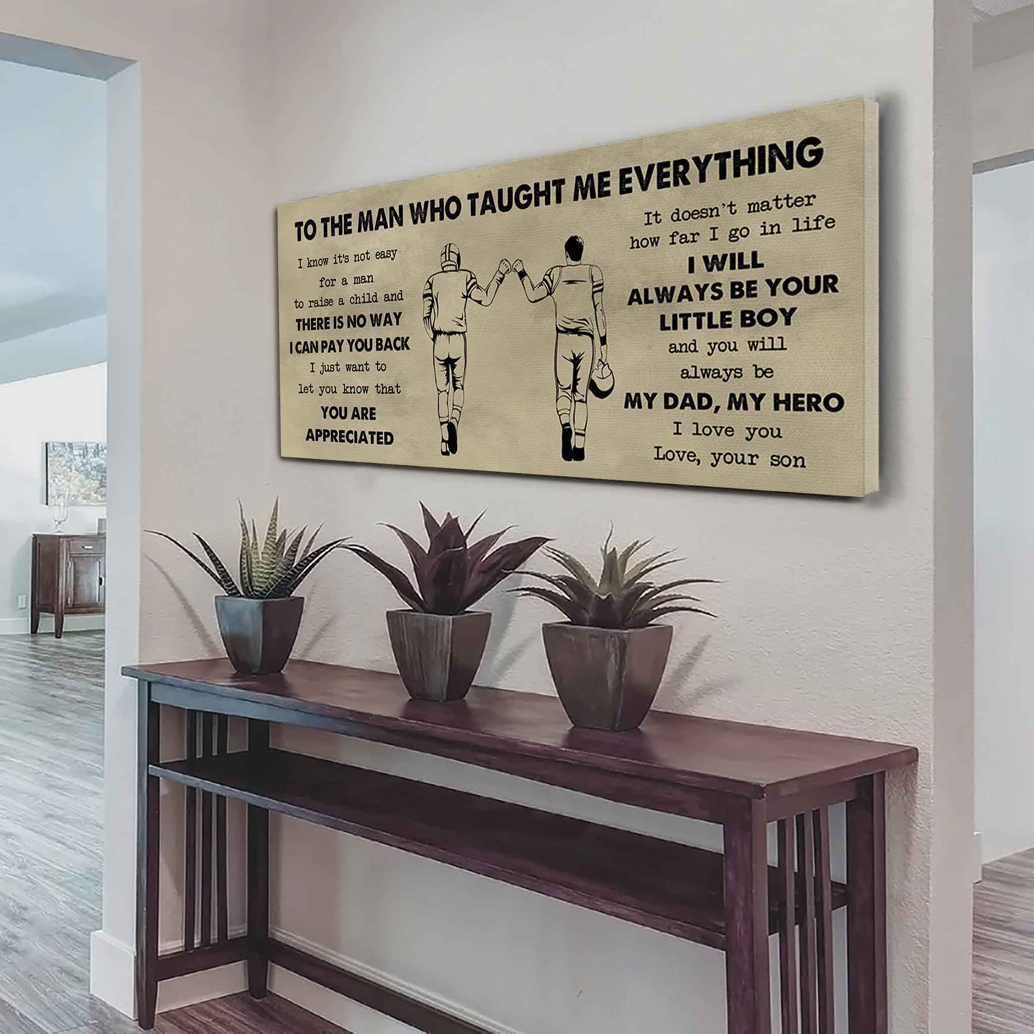 DRB Poster Horizontal Canvas To My DRB Dad I Know It's Not Easy To Raise A Child I Will Always Be Your Little Boy Gift From Son To Dad