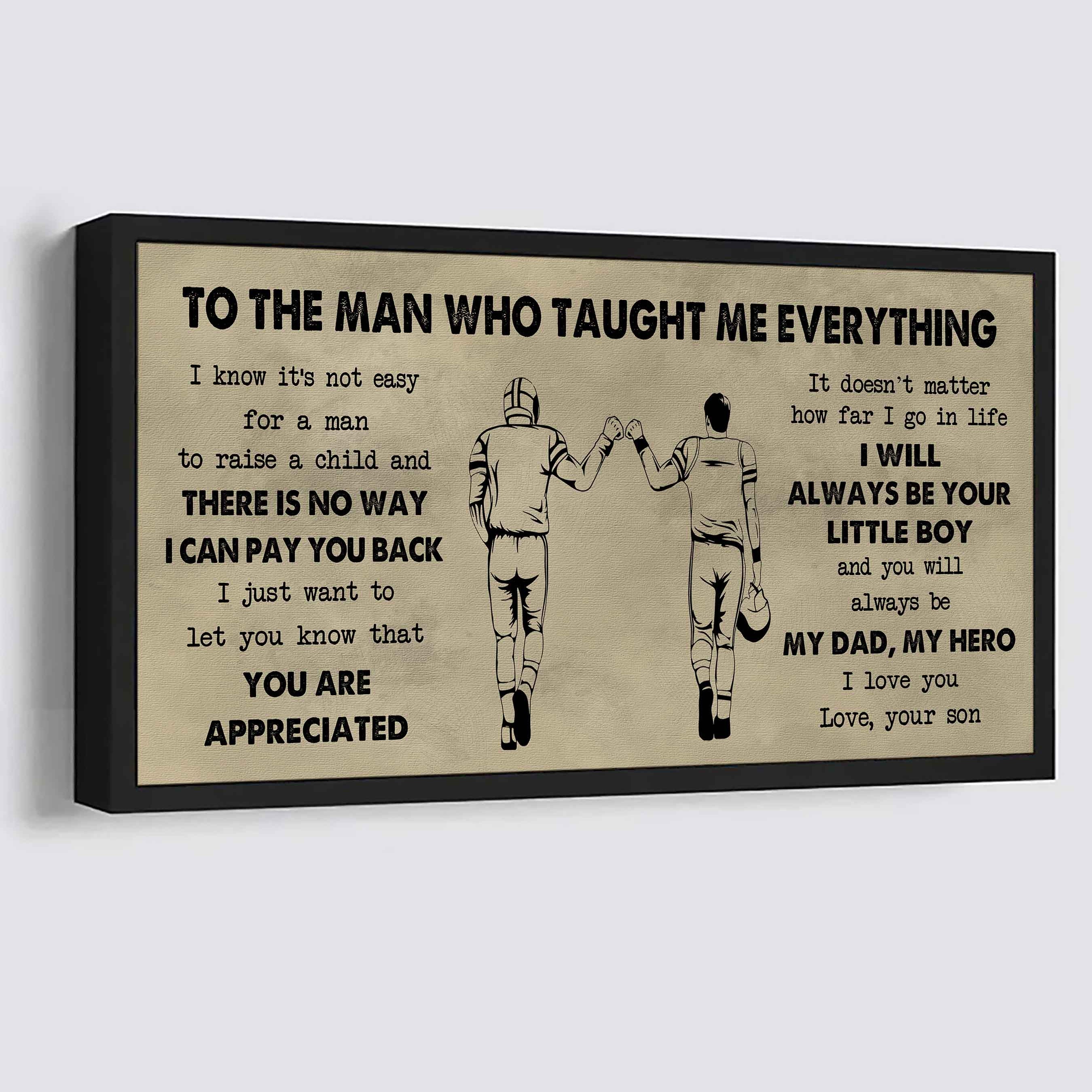 DRB Poster Horizontal Canvas To My DRB Dad I Know It's Not Easy To Raise A Child I Will Always Be Your Little Boy Gift From Son To Dad