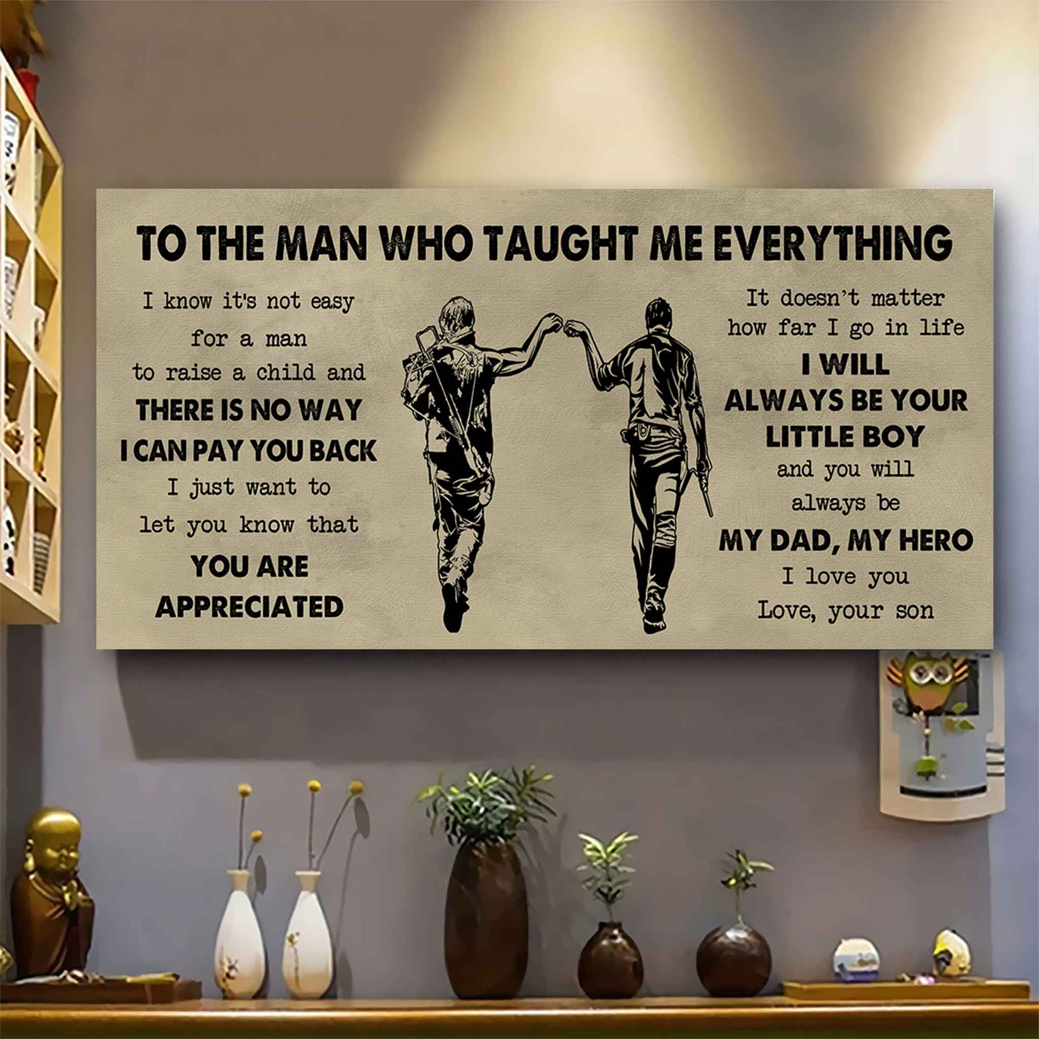 DRB Poster Horizontal Canvas To My DRB Dad I Know It's Not Easy To Raise A Child I Will Always Be Your Little Boy Gift From Son To Dad