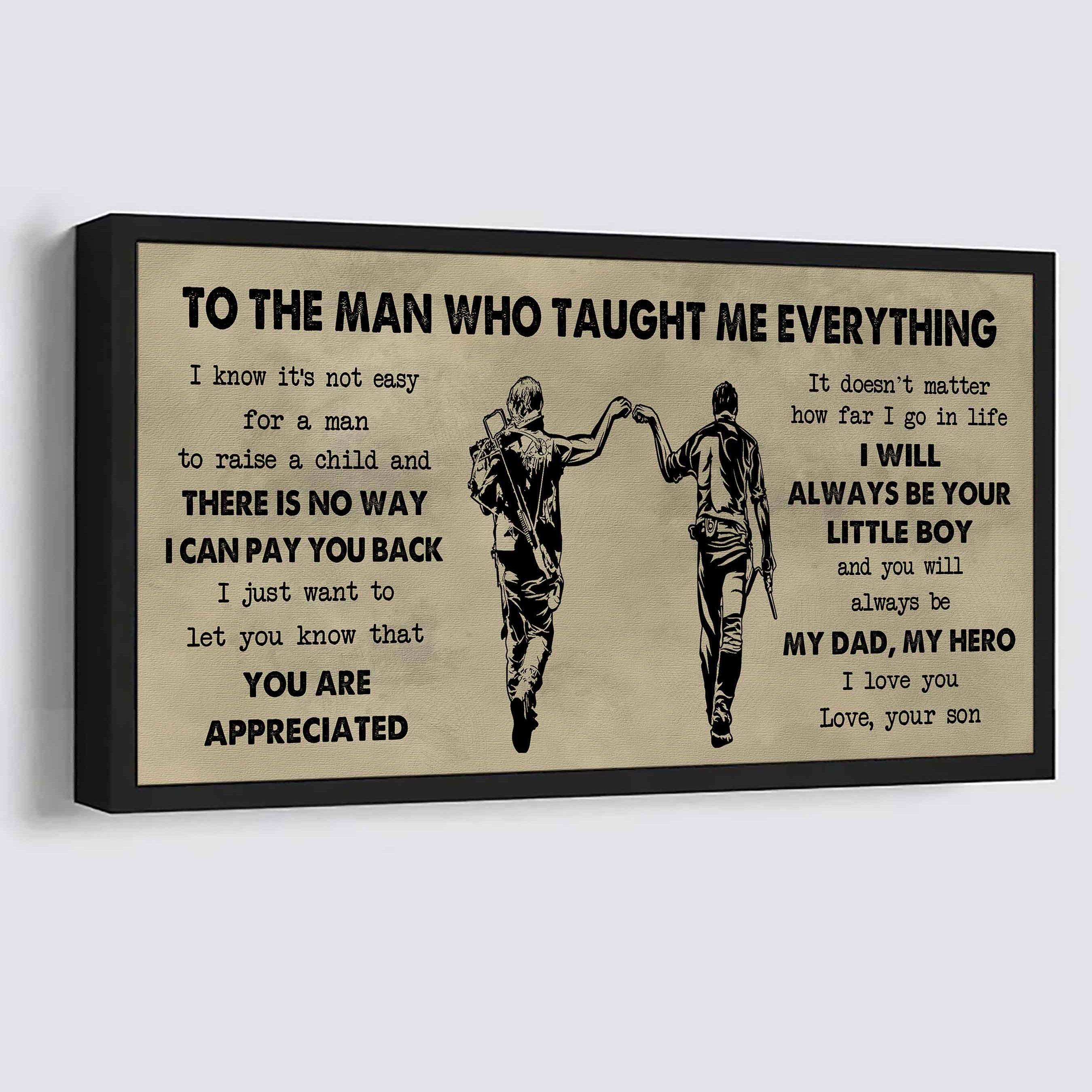 DRB Poster Horizontal Canvas To My DRB Dad I Know It's Not Easy To Raise A Child I Will Always Be Your Little Boy Gift From Son To Dad