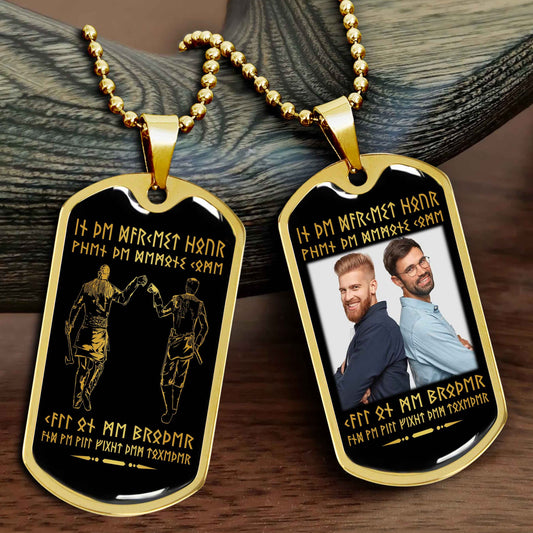 Viking-Military Chain (18K Gold Plated)-gifts from brother, n the darkest hour, When the demons come call on me brother and we will fight them together