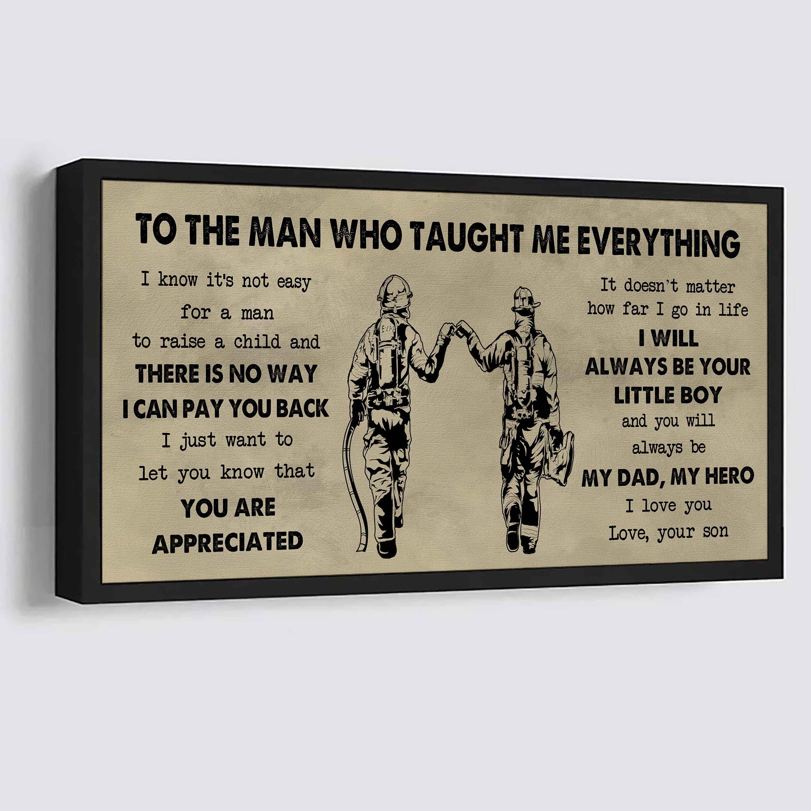 DRB Poster Horizontal Canvas To My DRB Dad I Know It's Not Easy To Raise A Child I Will Always Be Your Little Boy Gift From Son To Dad
