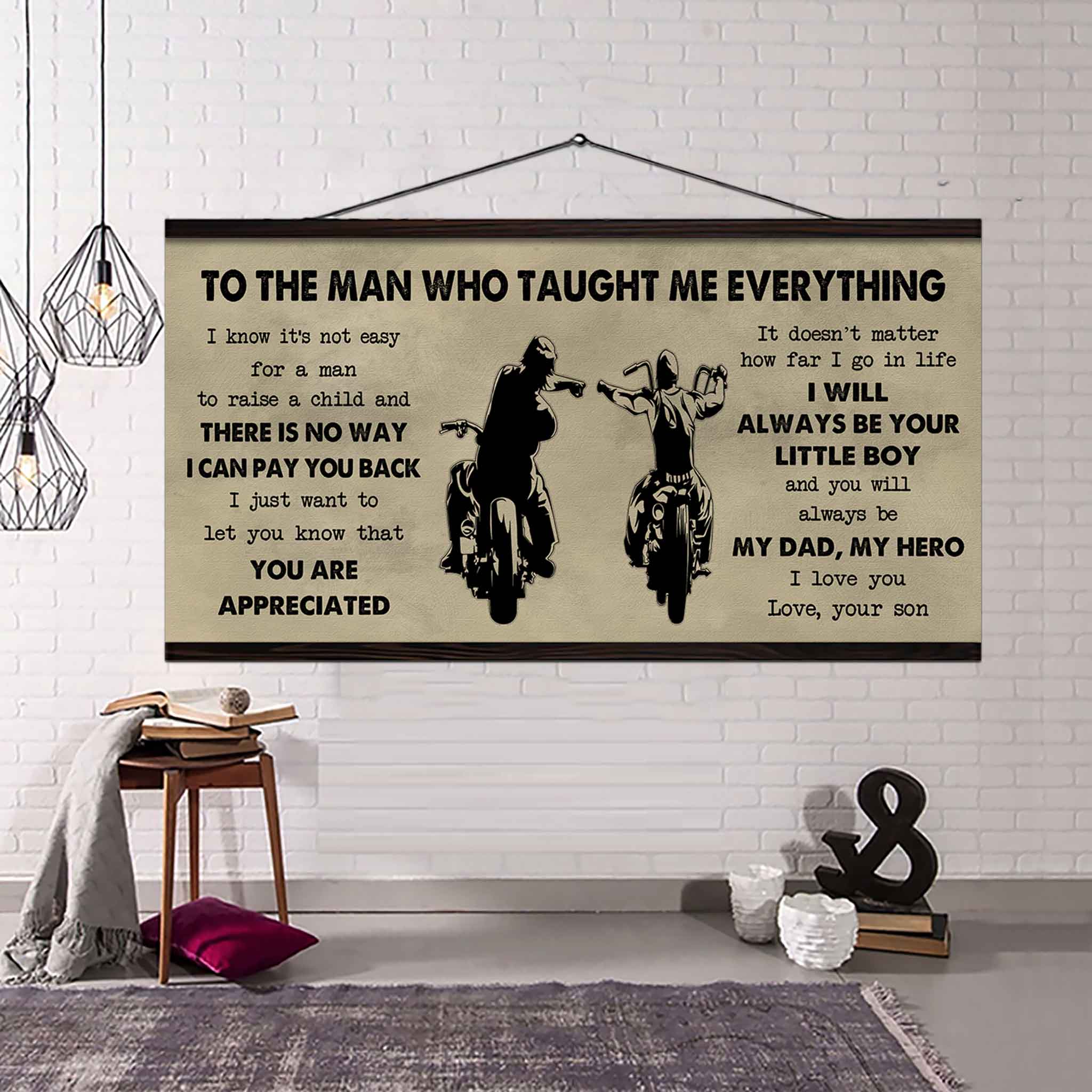 DRB Poster Horizontal Canvas To My DRB Dad I Know It's Not Easy To Raise A Child I Will Always Be Your Little Boy Gift From Son To Dad
