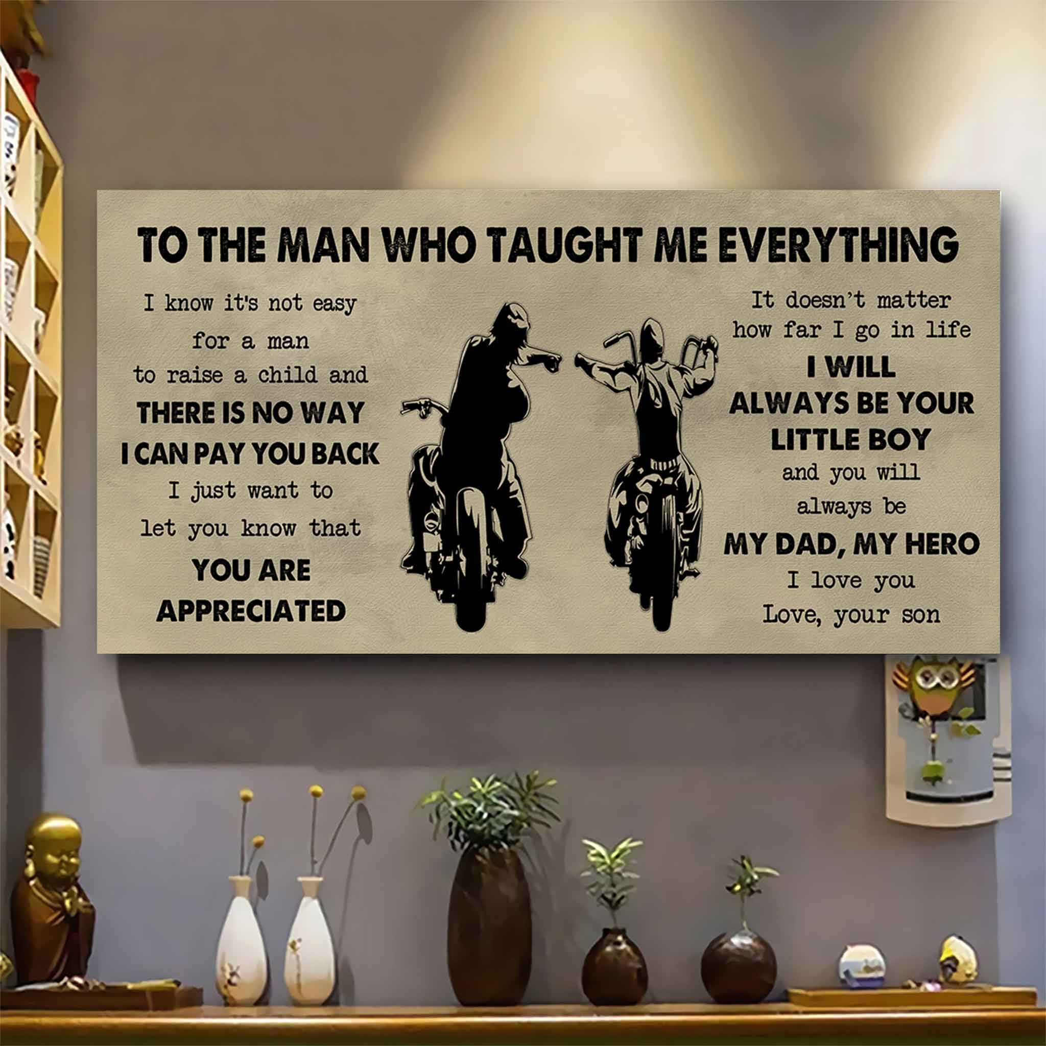 DRB Poster Horizontal Canvas To My DRB Dad I Know It's Not Easy To Raise A Child I Will Always Be Your Little Boy Gift From Son To Dad