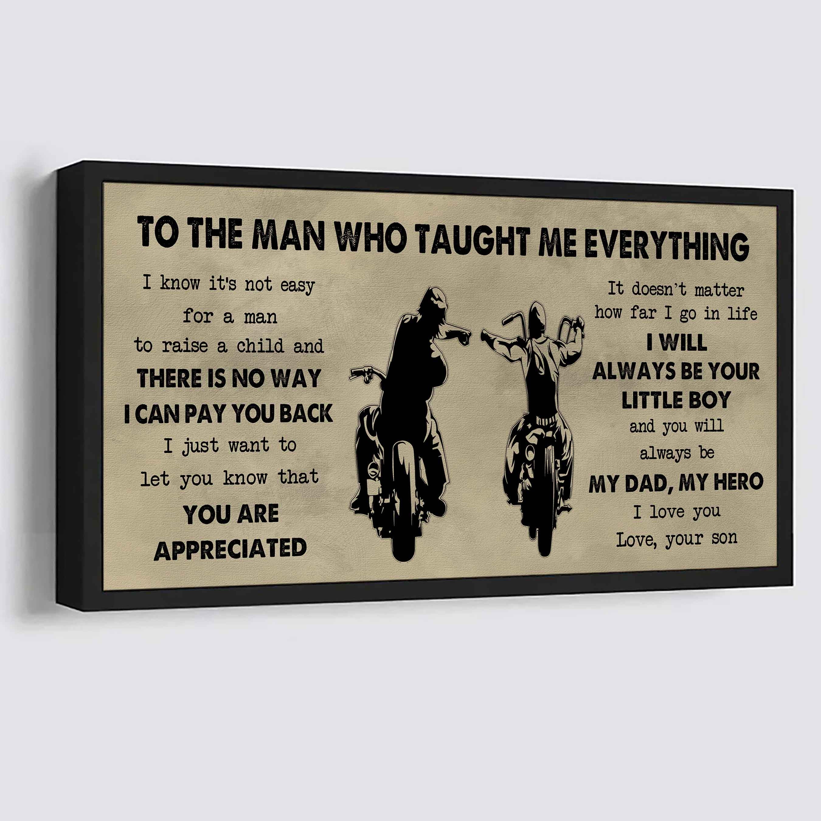 DRB Poster Horizontal Canvas To My DRB Dad I Know It's Not Easy To Raise A Child I Will Always Be Your Little Boy Gift From Son To Dad