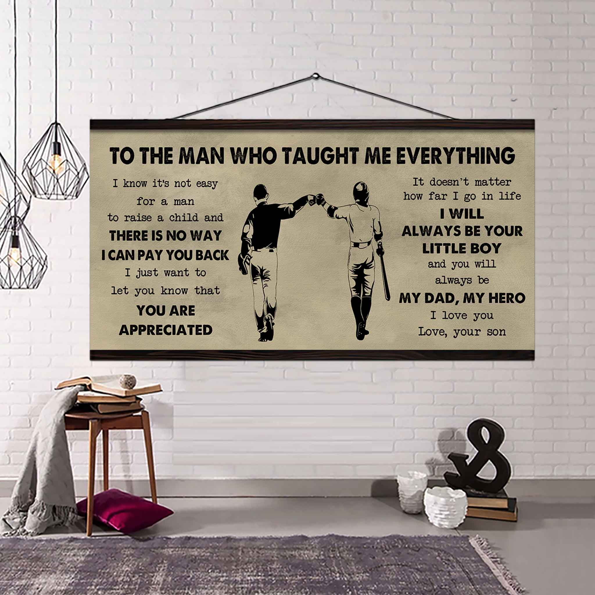 DRB Poster Horizontal Canvas To My DRB Dad I Know It's Not Easy To Raise A Child I Will Always Be Your Little Boy Gift From Son To Dad