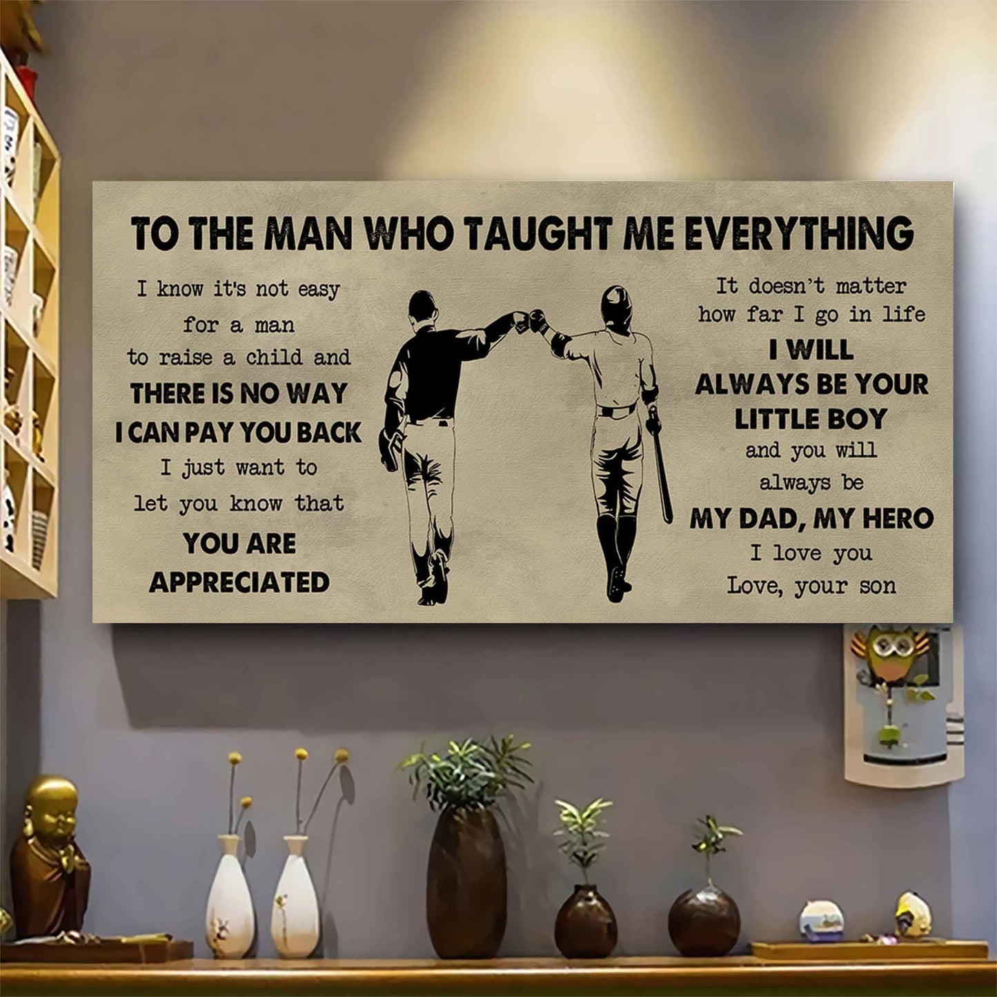 DRB Poster Horizontal Canvas To My DRB Dad I Know It's Not Easy To Raise A Child I Will Always Be Your Little Boy Gift From Son To Dad