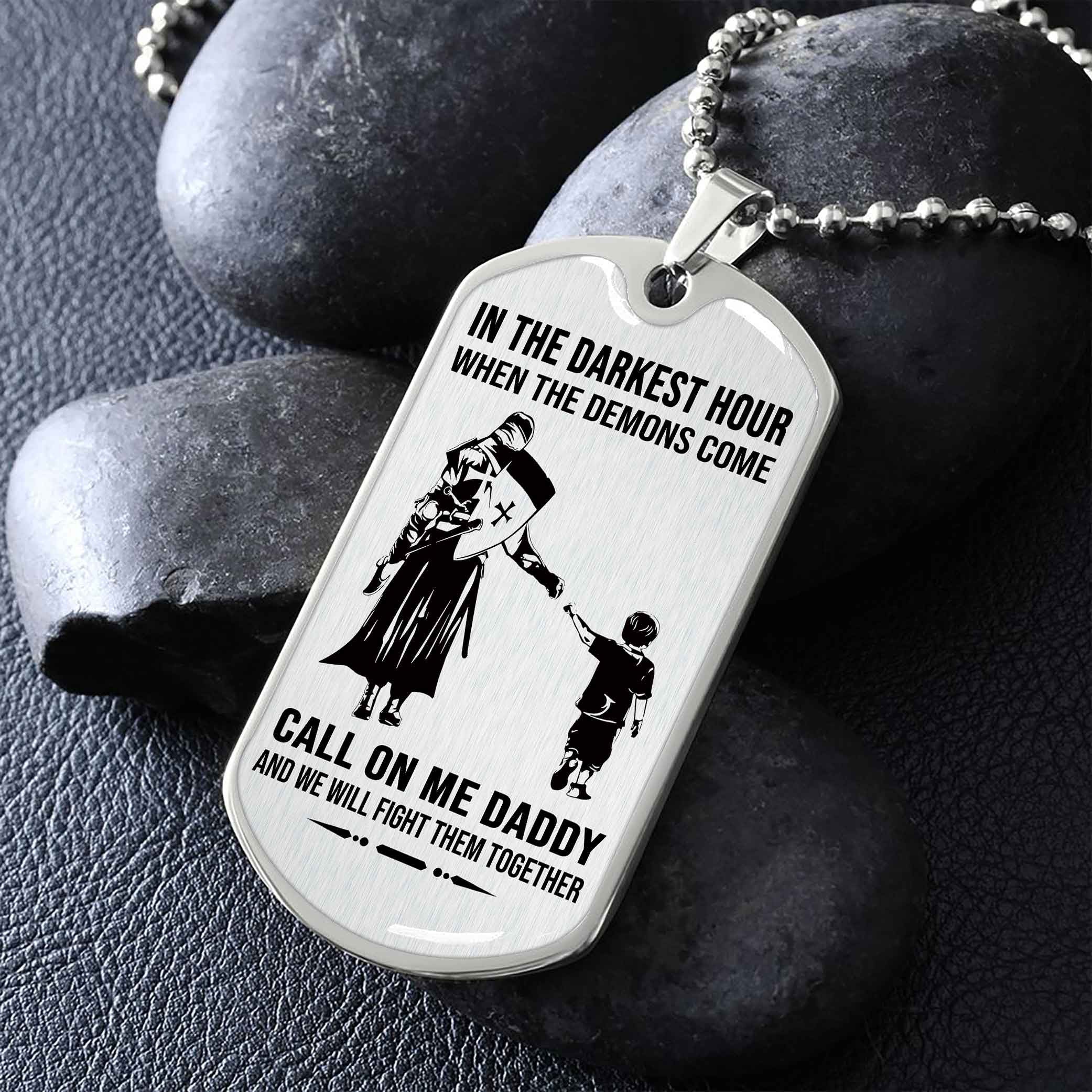DRB Military Chain Silver Plated 18K Gold Plated Call On Me Daddy Gift For Your Dad