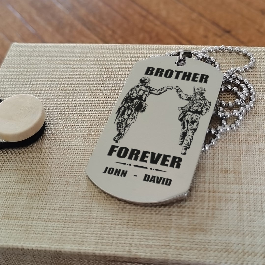 Viking Call on me brother engraved dog tag double sided. gift for brothers