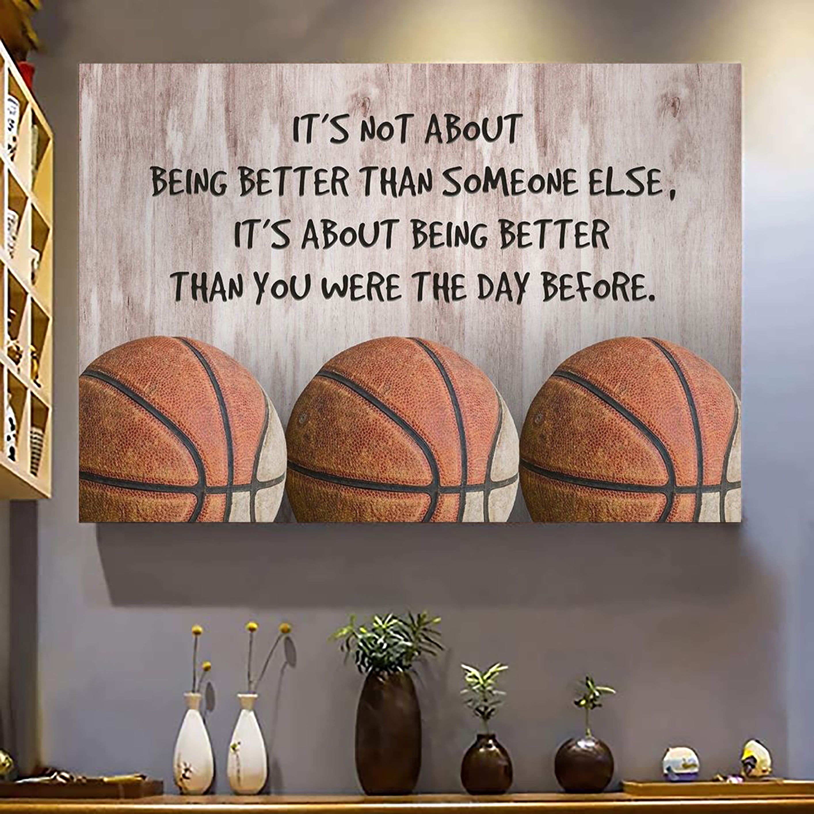 American football customizable poster canvas - It is not about better than someone else, It is about being better than you were the day before