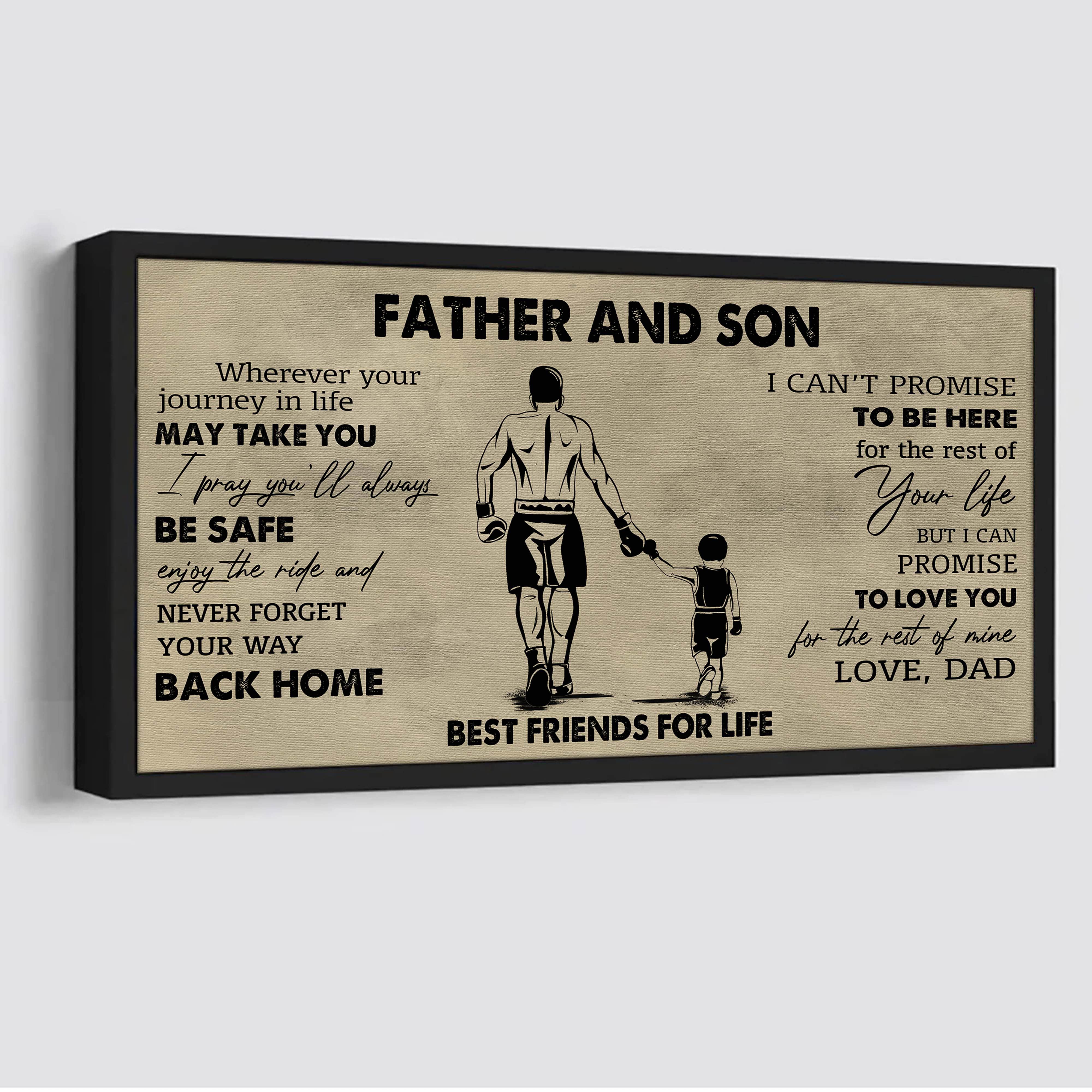 Family Father And Son Best Friends For Life - Never Forget Your Way Back Home Poster Canvas Gift For Son From Father