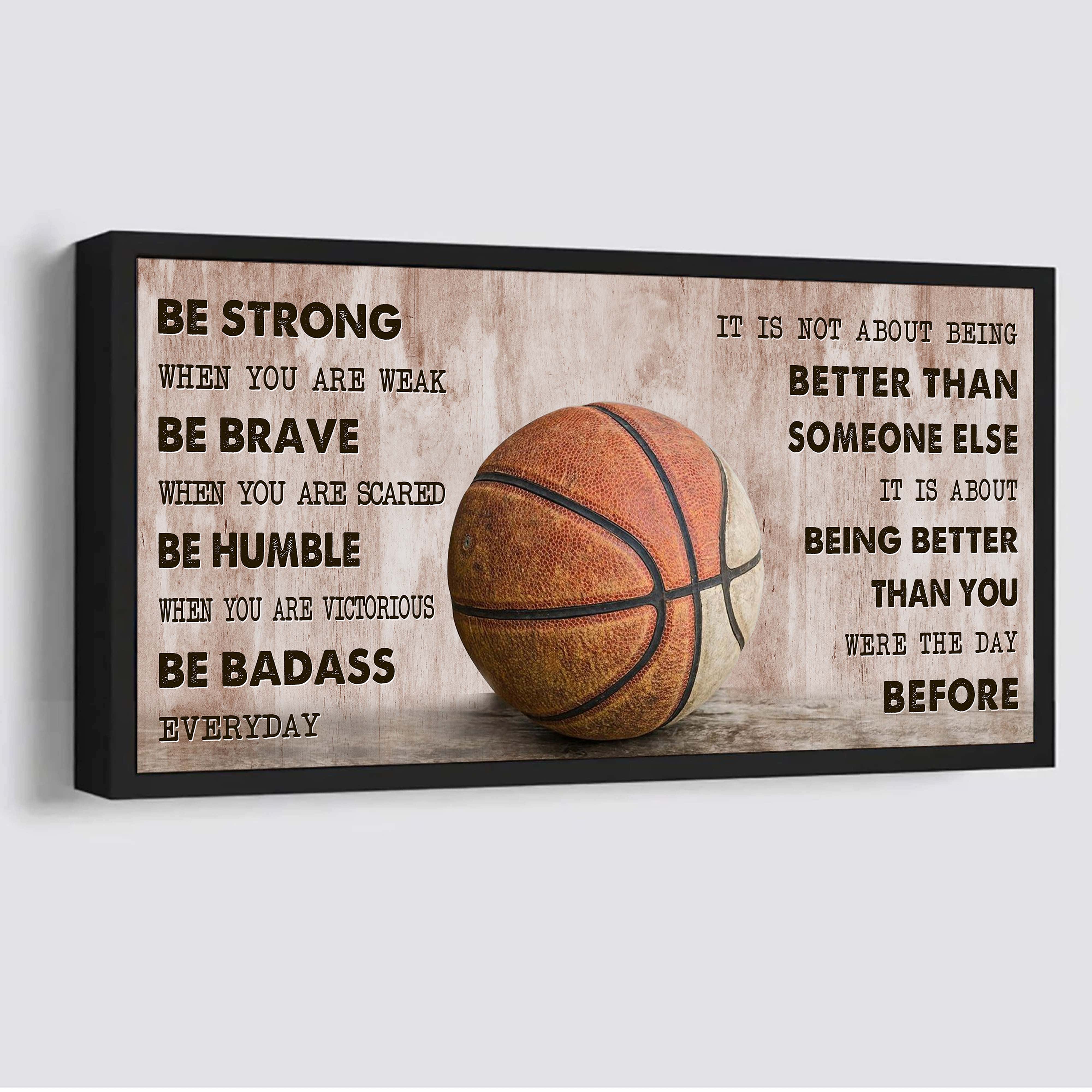 Baseball canvas It Is Not About Being Better Than Someone Else - Be Strong When You Are Weak