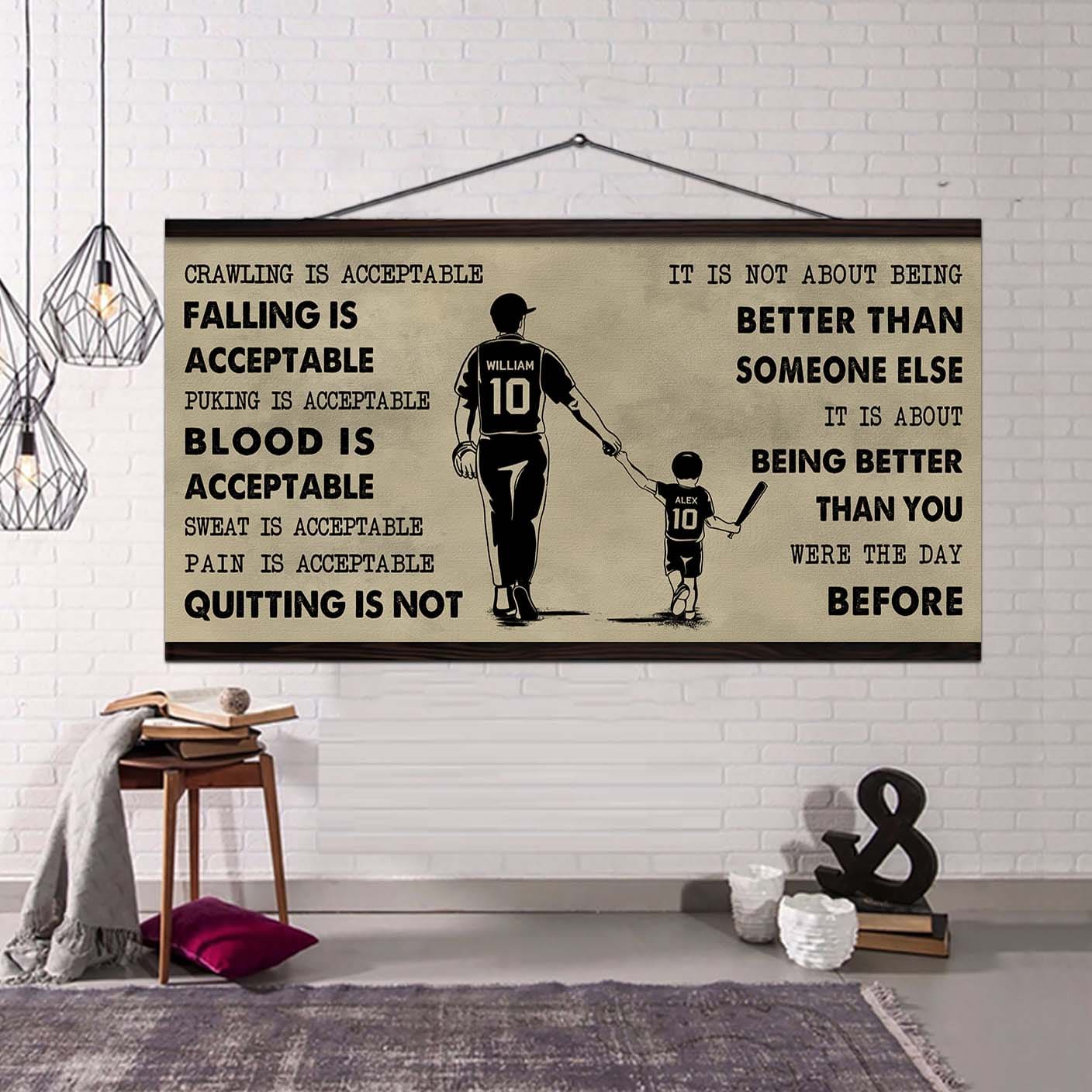 Soccer Poster Canvas From Dad To Son Quitting Is Not - It Is Not About Being Better Than Someone Else