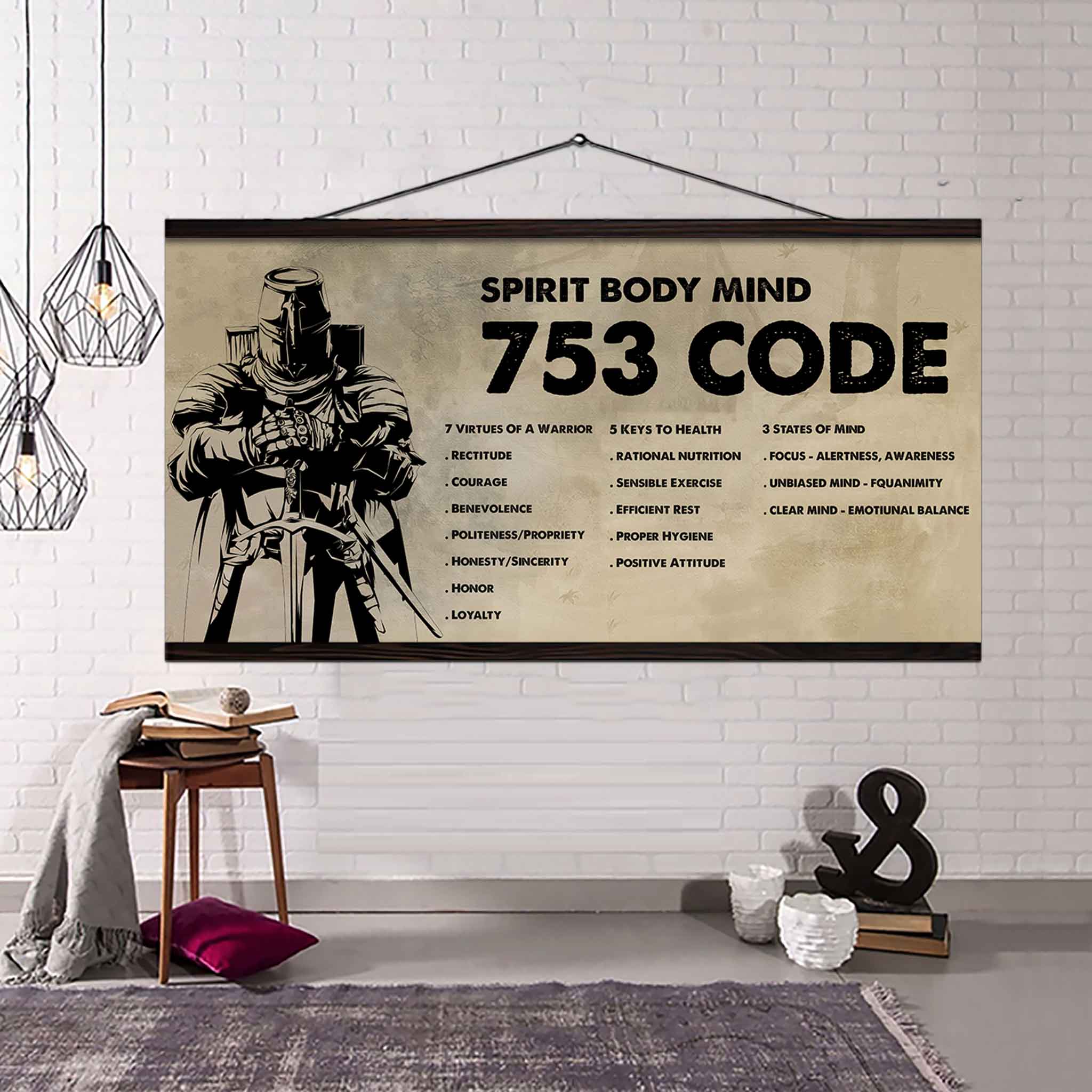 Viking Poster Canvas 7 5 3 Code Motivation Quotes