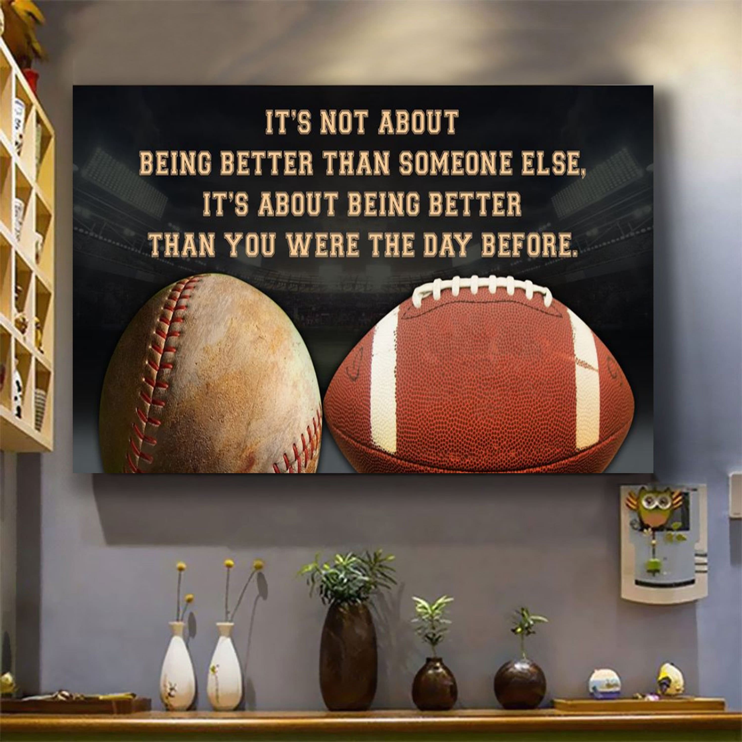 Lacrosse customizable poster canvas - It is not about better than someone else, It is about being better than you were the day before