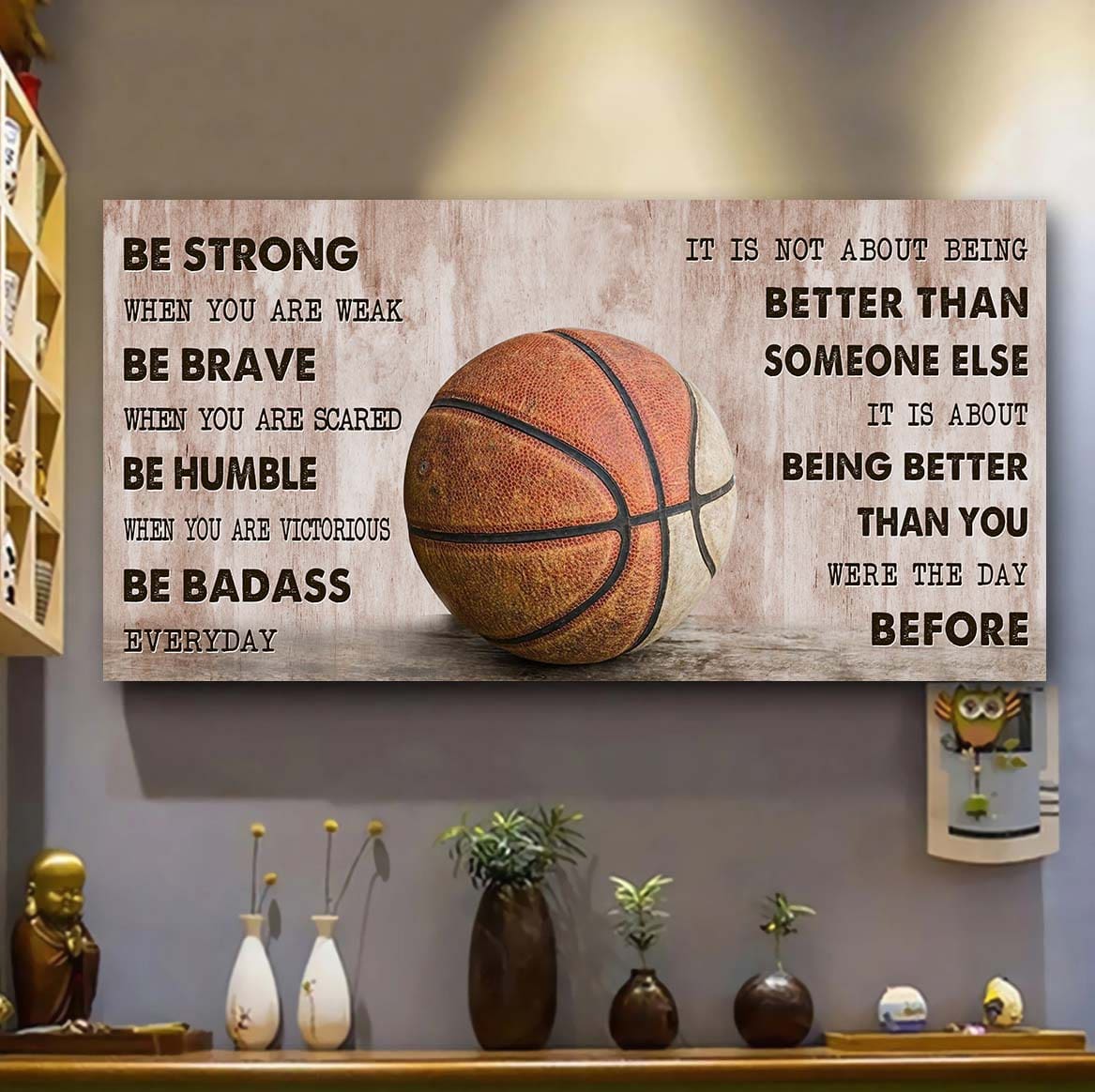 Softball canvas It Is Not About Being Better Than Someone Else - Be Strong When You Are Weak