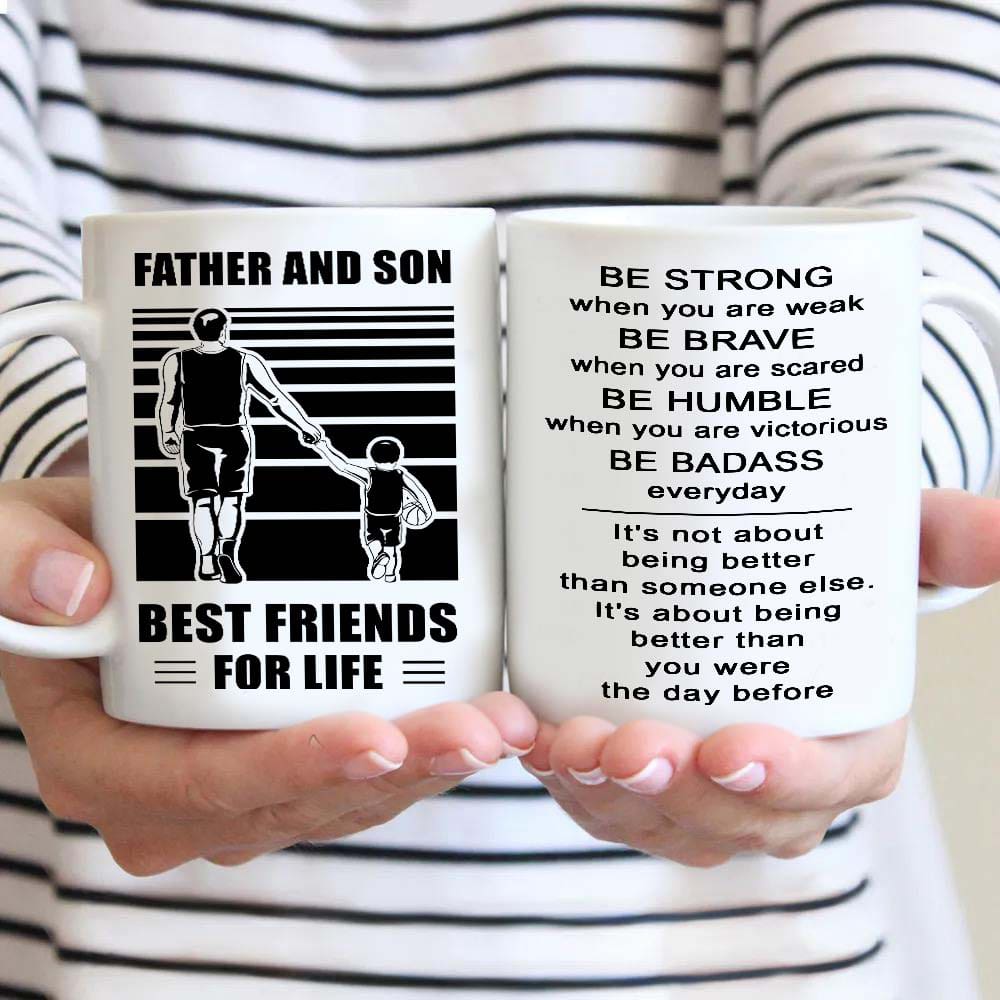 Soldier Be strong-Personalized Mug Father And Son Best Friends For Life - Message on the back side