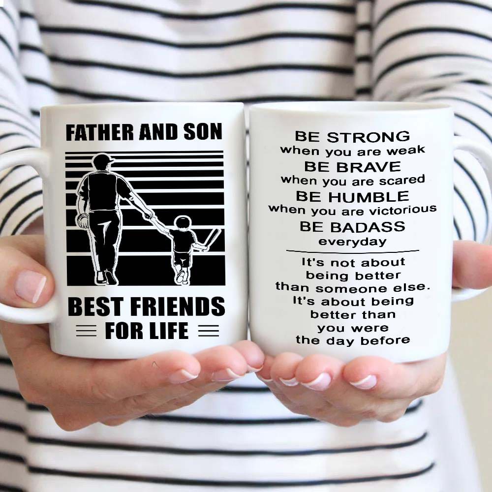 Soldier Be strong-Personalized Mug Father And Son Best Friends For Life - Message on the back side