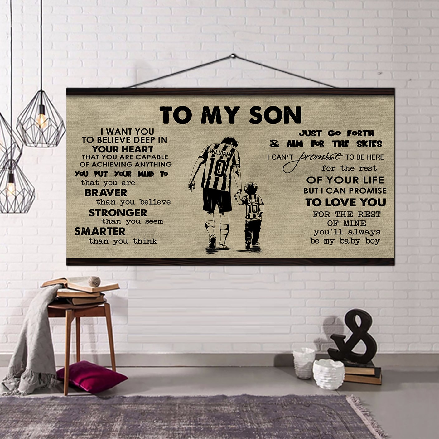 AMERICAN FOOTBALL TO MY SON- I WANT YOU TO BELIEVE- CANVAS POSTER