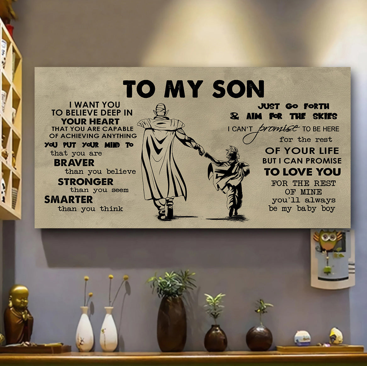 AMERICAN FOOTBALL TO MY SON- I WANT YOU TO BELIEVE- CANVAS POSTER