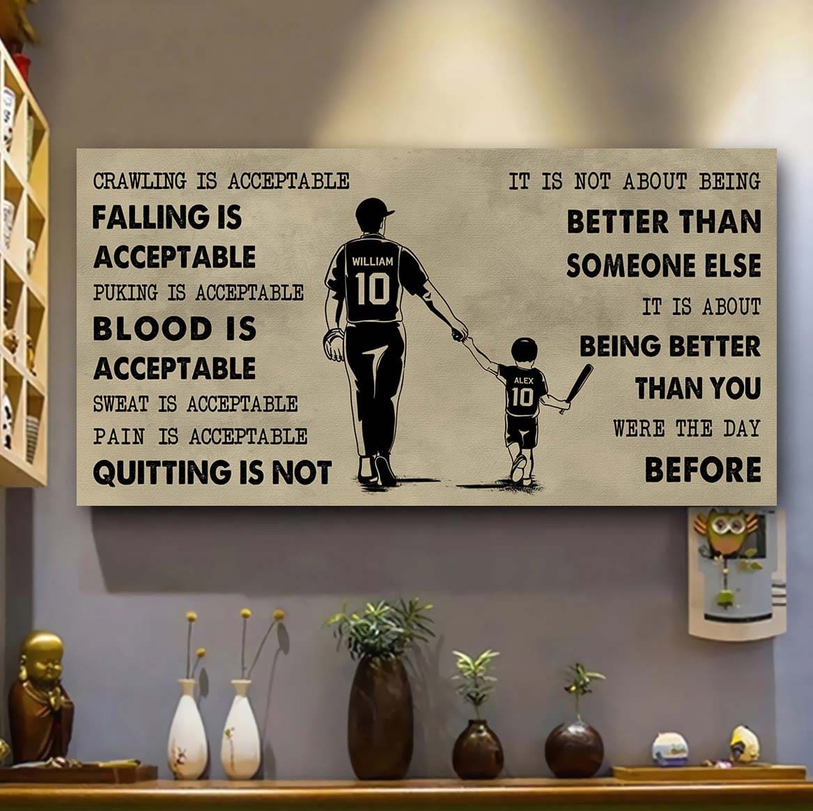 Soccer Poster Canvas From Dad To Son Quitting Is Not - It Is Not About Being Better Than Someone Else